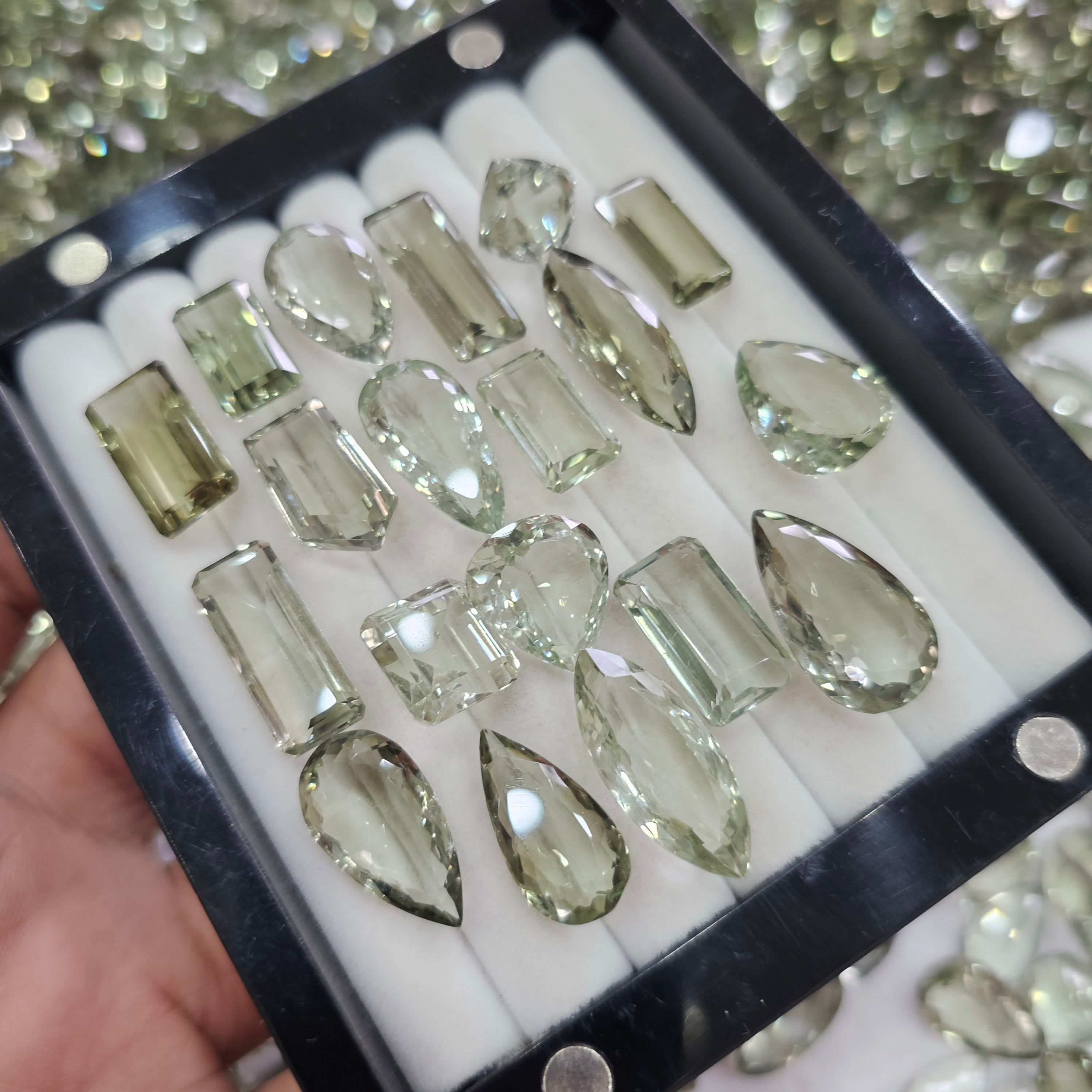 10 Pcs Natural Green Prasiolite Lot | 10-16mm size Flawless - The LabradoriteKing