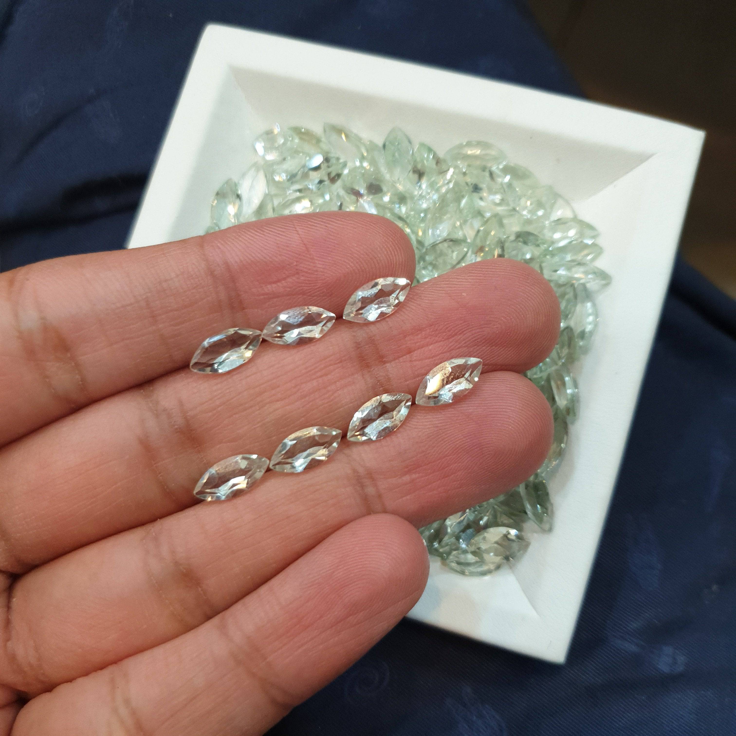 25 Pcs Green Amethyst Marquise 10x4mm Perfect Calibrated - The LabradoriteKing