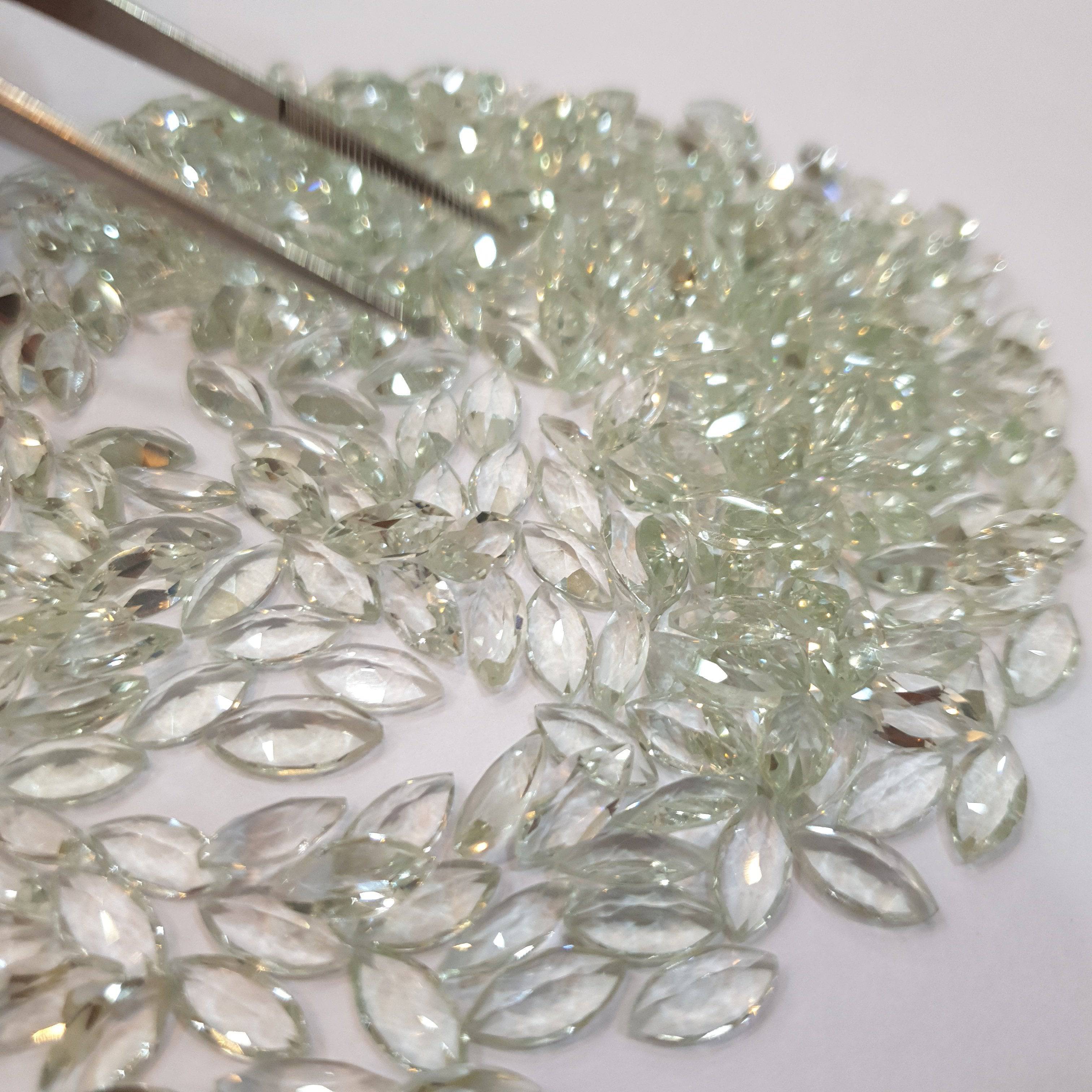 25 Pcs Green Amethyst Marquise 10x4mm Perfect Calibrated - The LabradoriteKing
