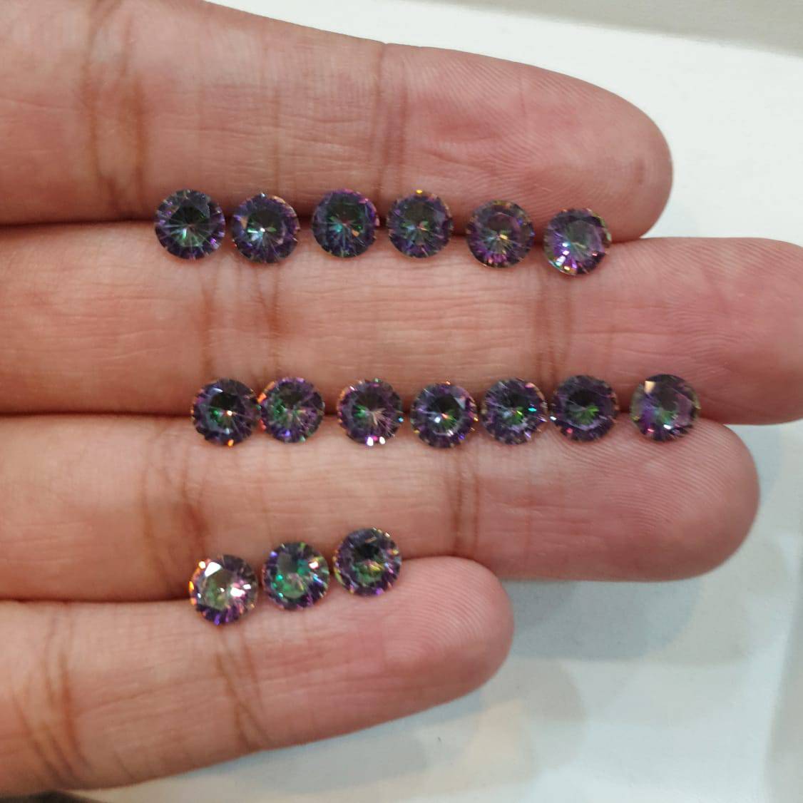 30 Pcs Mystic Topaz Lot of 5mm Rounds - The LabradoriteKing