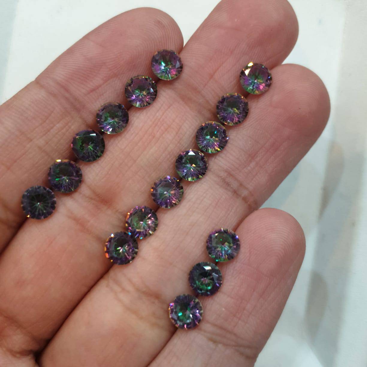 30 Pcs Mystic Topaz Lot of 5mm Rounds - The LabradoriteKing