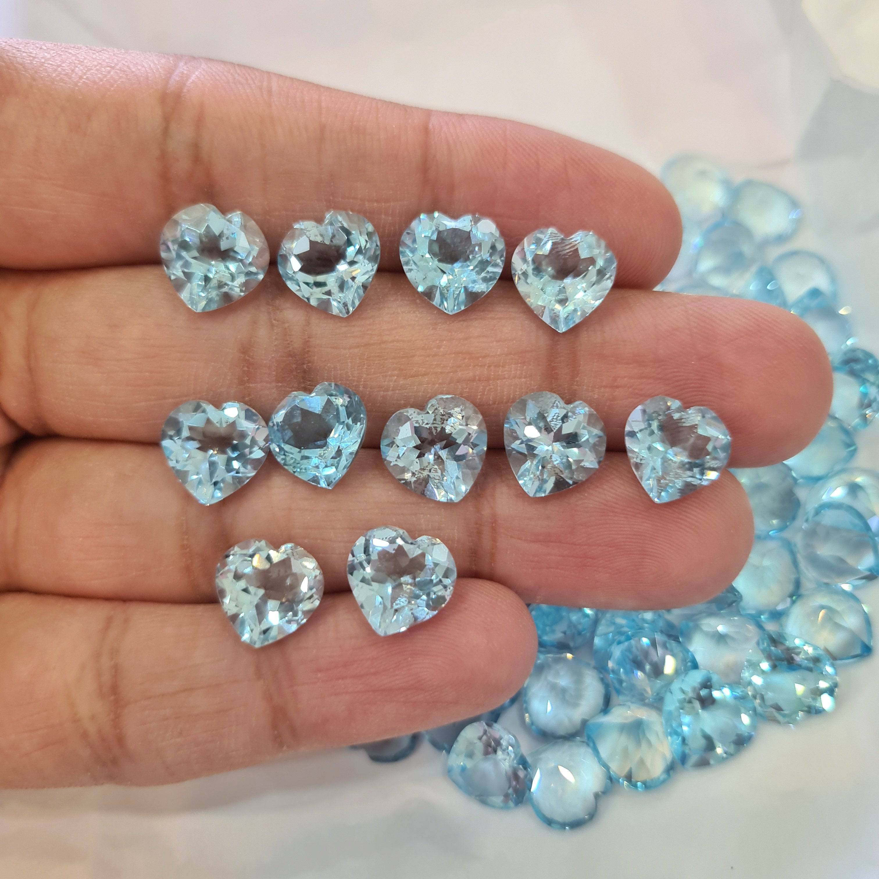 5 Pcs of Natural Blue Heart Big Size 10mm - The LabradoriteKing