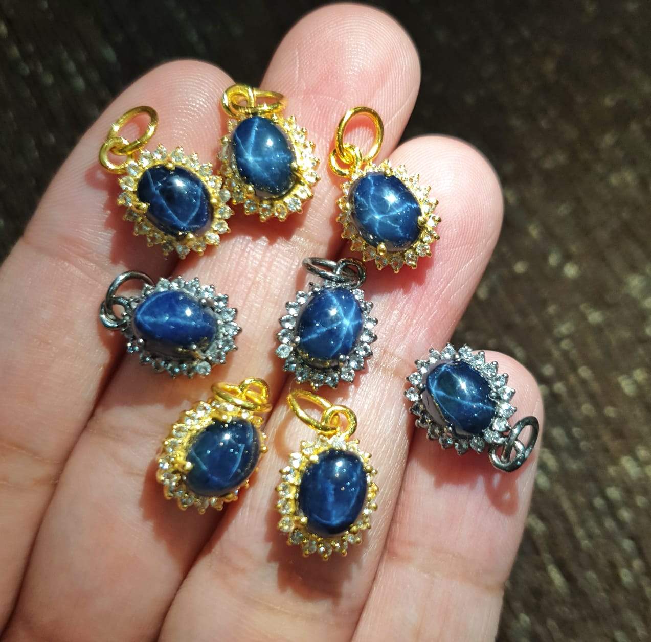 50%OFFđ„ Star Sapphire Pendants | Natural Sapphire & White Topaz 14mm | 925 Sterling Silver - The LabradoriteKing