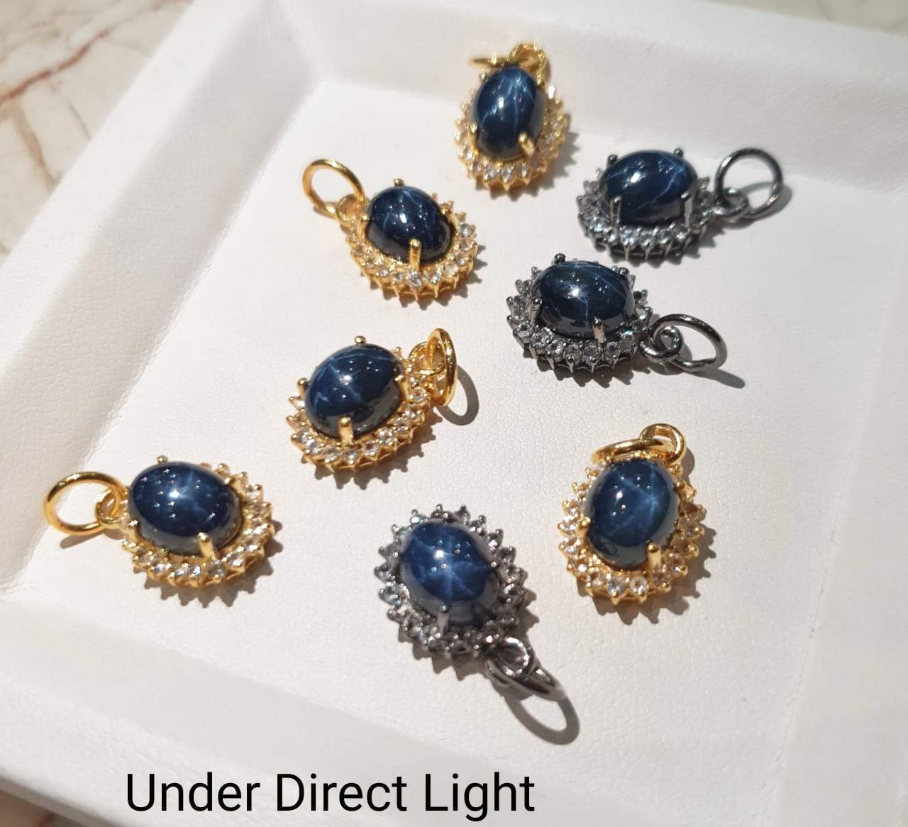 50%OFFđ„ Star Sapphire Pendants | Natural Sapphire & White Topaz 14mm | 925 Sterling Silver - The LabradoriteKing