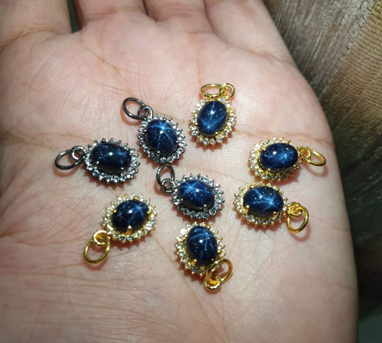 50%OFFđ„ Star Sapphire Pendants | Natural Sapphire & White Topaz 14mm | 925 Sterling Silver - The LabradoriteKing