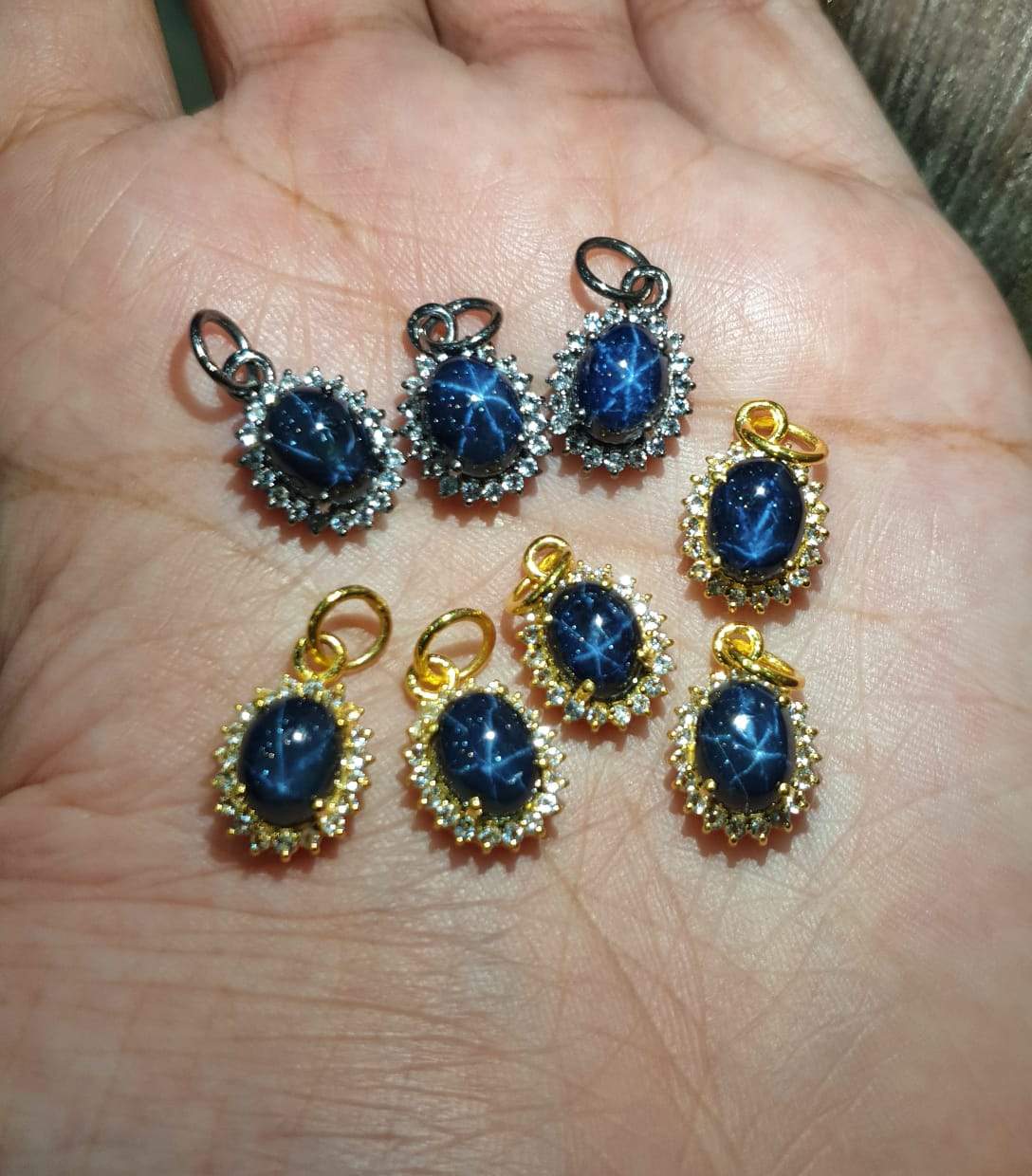 50%OFFđ„ Star Sapphire Pendants | Natural Sapphire & White Topaz 14mm | 925 Sterling Silver - The LabradoriteKing