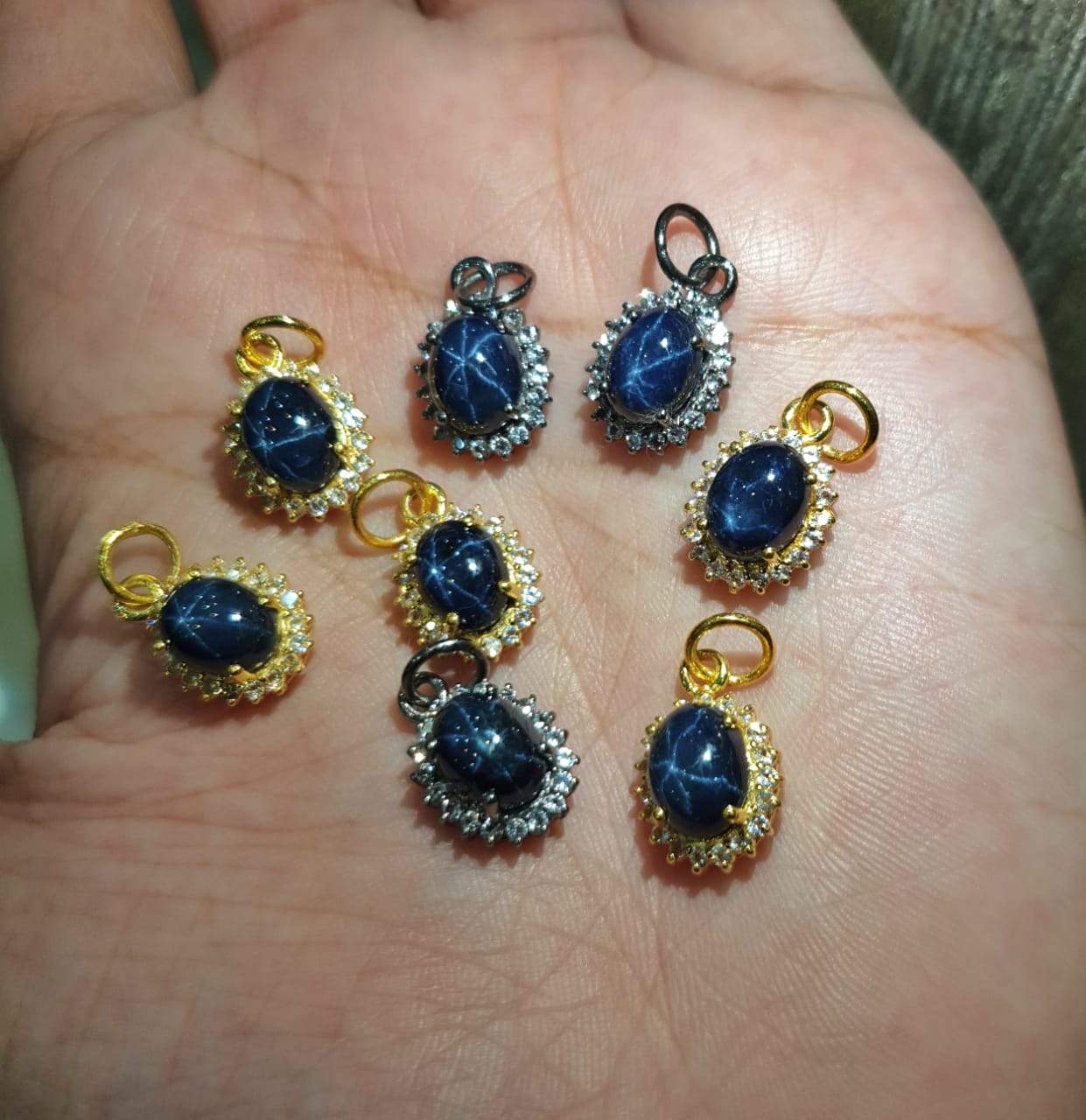 50%OFFđ„ Star Sapphire Pendants | Natural Sapphire & White Topaz 14mm | 925 Sterling Silver - The LabradoriteKing