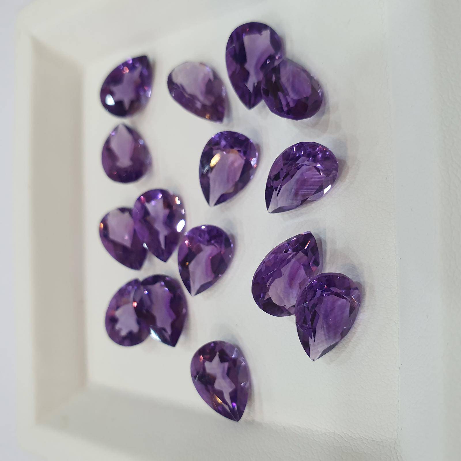 6 Pcs Natural Amethyst Teardrops 11x8mm Calibrated - The LabradoriteKing