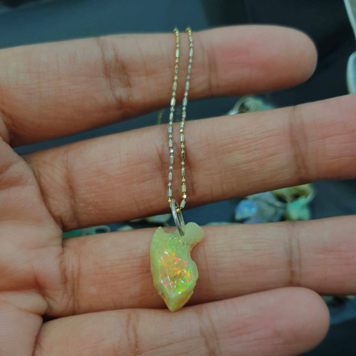 6 Pcs of Ethiopian Opal Raw Pendant | Sterling Silver 15-20mm - The LabradoriteKing