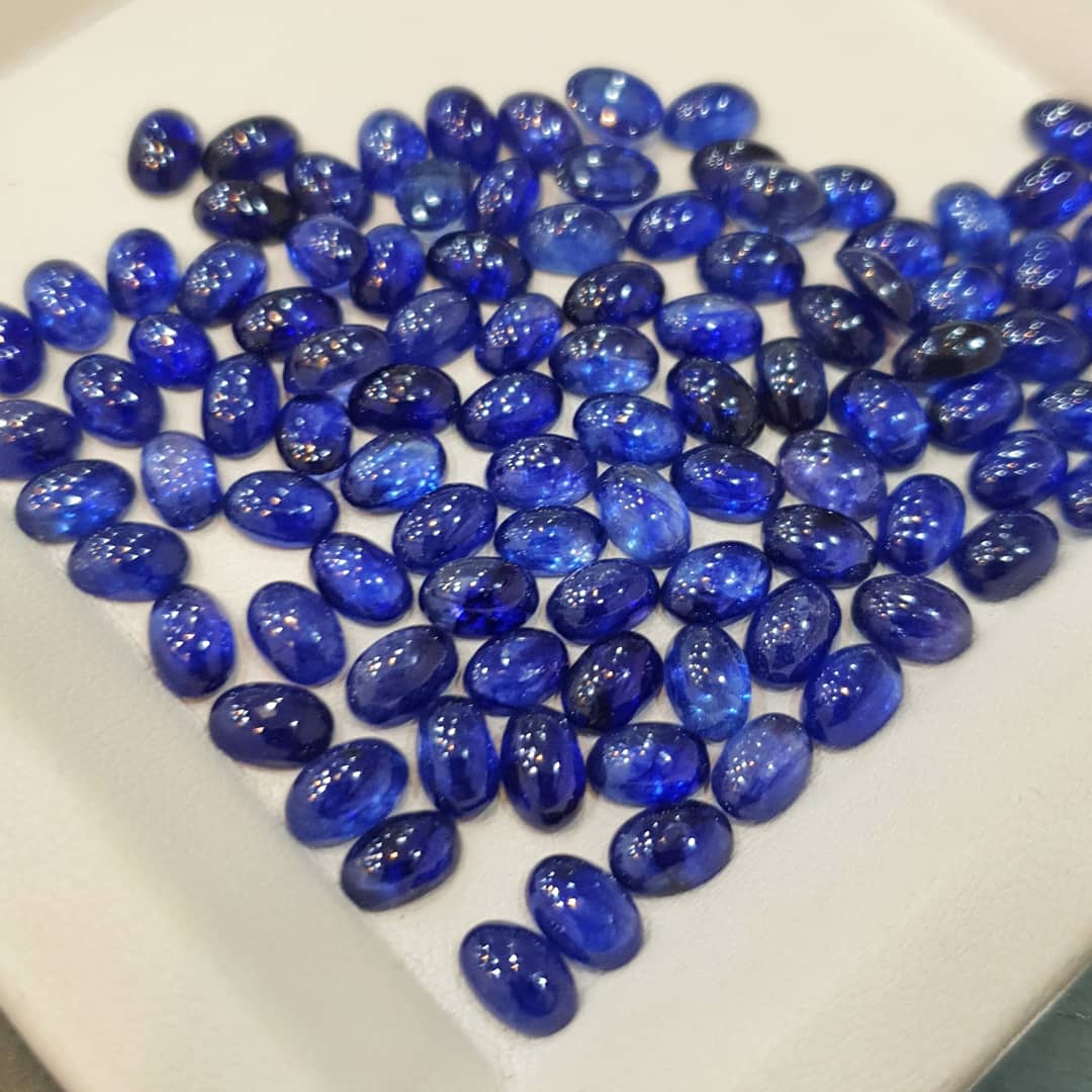 6 Pcs Sapphire Cabocbons Ovals | 7-8mm Size | Srilankan - The LabradoriteKing