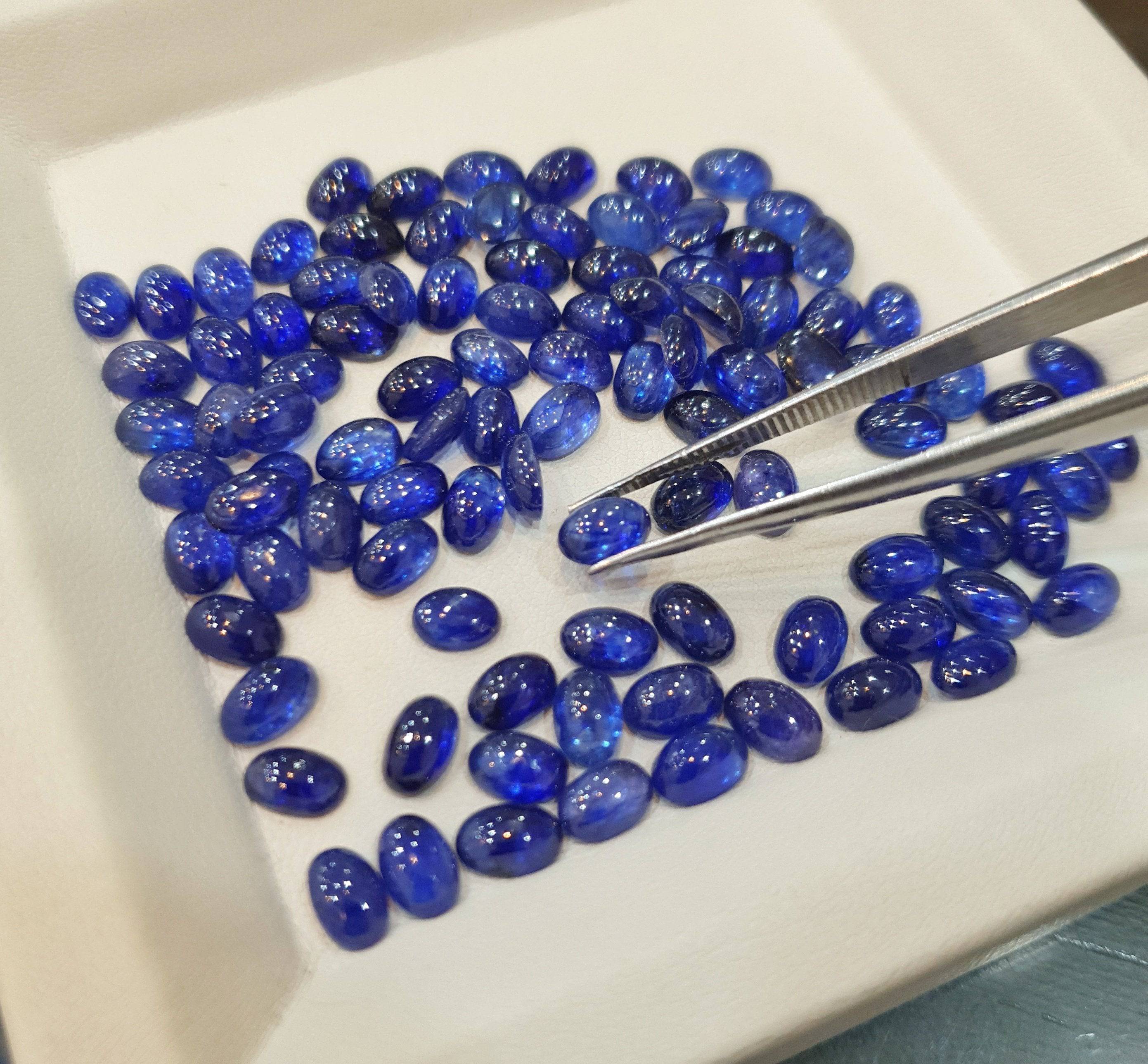 6 Pcs Sapphire Cabocbons Ovals | 7-8mm Size | Srilankan - The LabradoriteKing