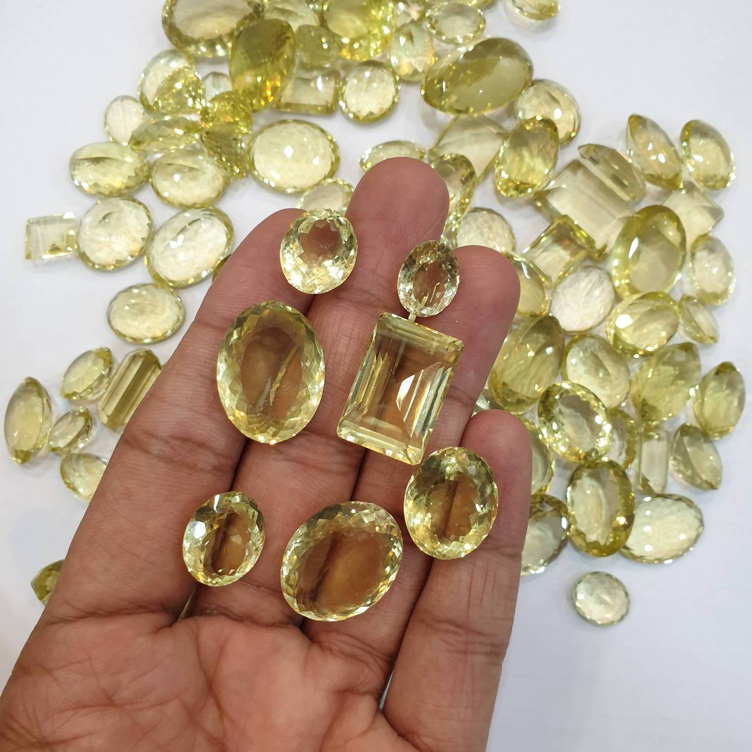 6 Pcs Yellow Quartz TOP Quality Fawless Stones Random - The LabradoriteKing