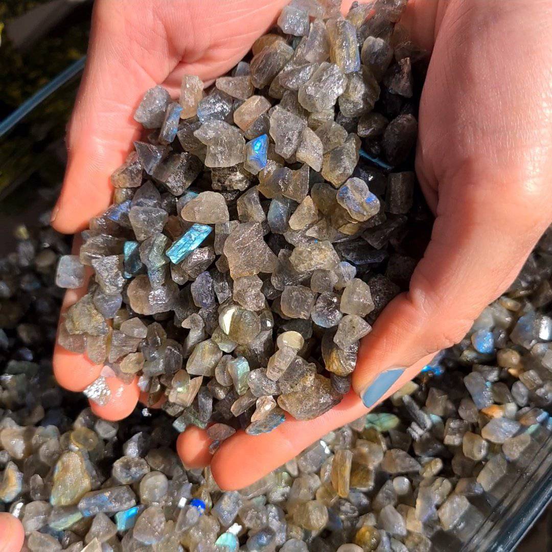 60pcs Labradorite Rough Raw unshape | 8-15mm Sizes - The LabradoriteKing