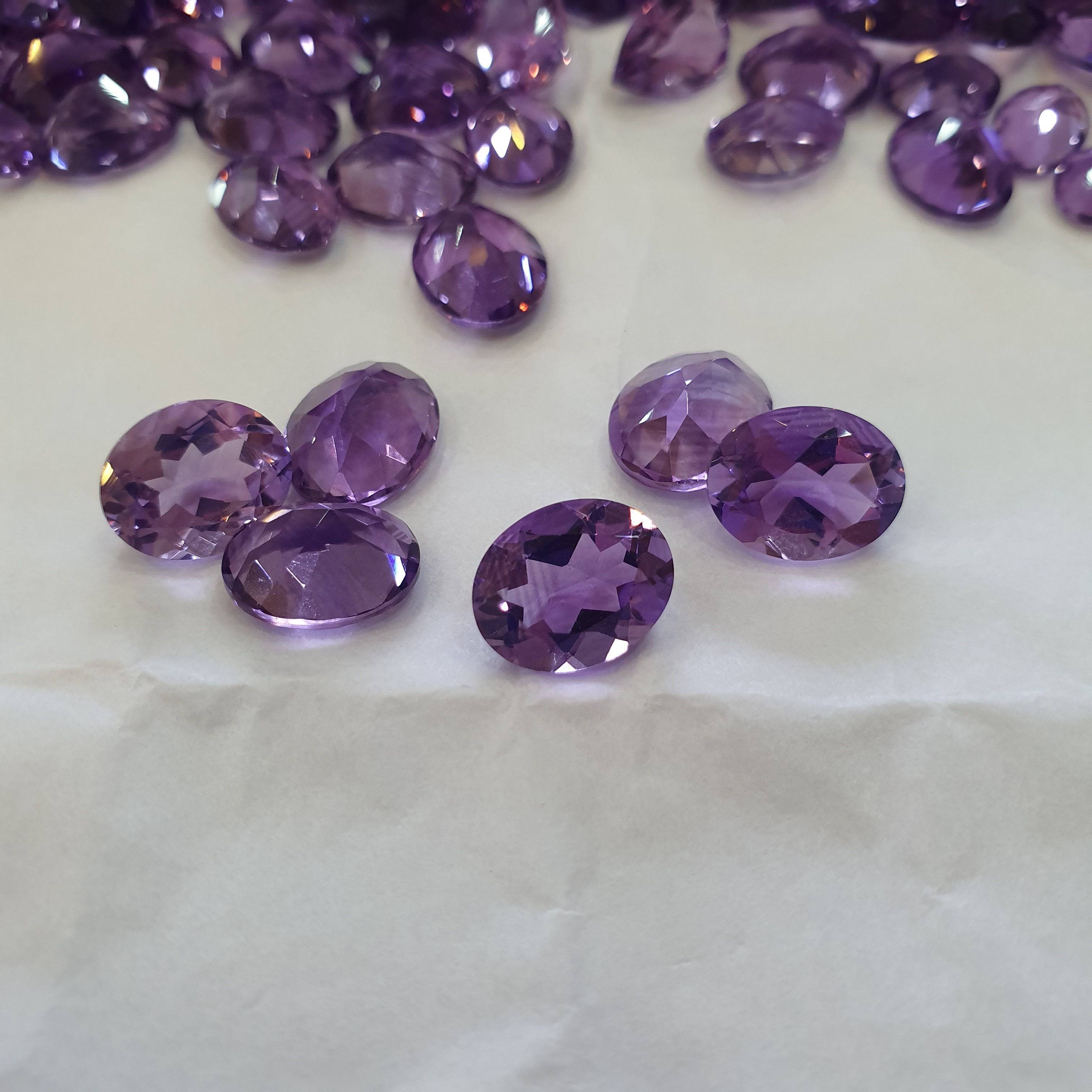6pcs Natural Amethyst 9x7mm Oval TOP QUALITY Calibrated Sizes - The LabradoriteKing