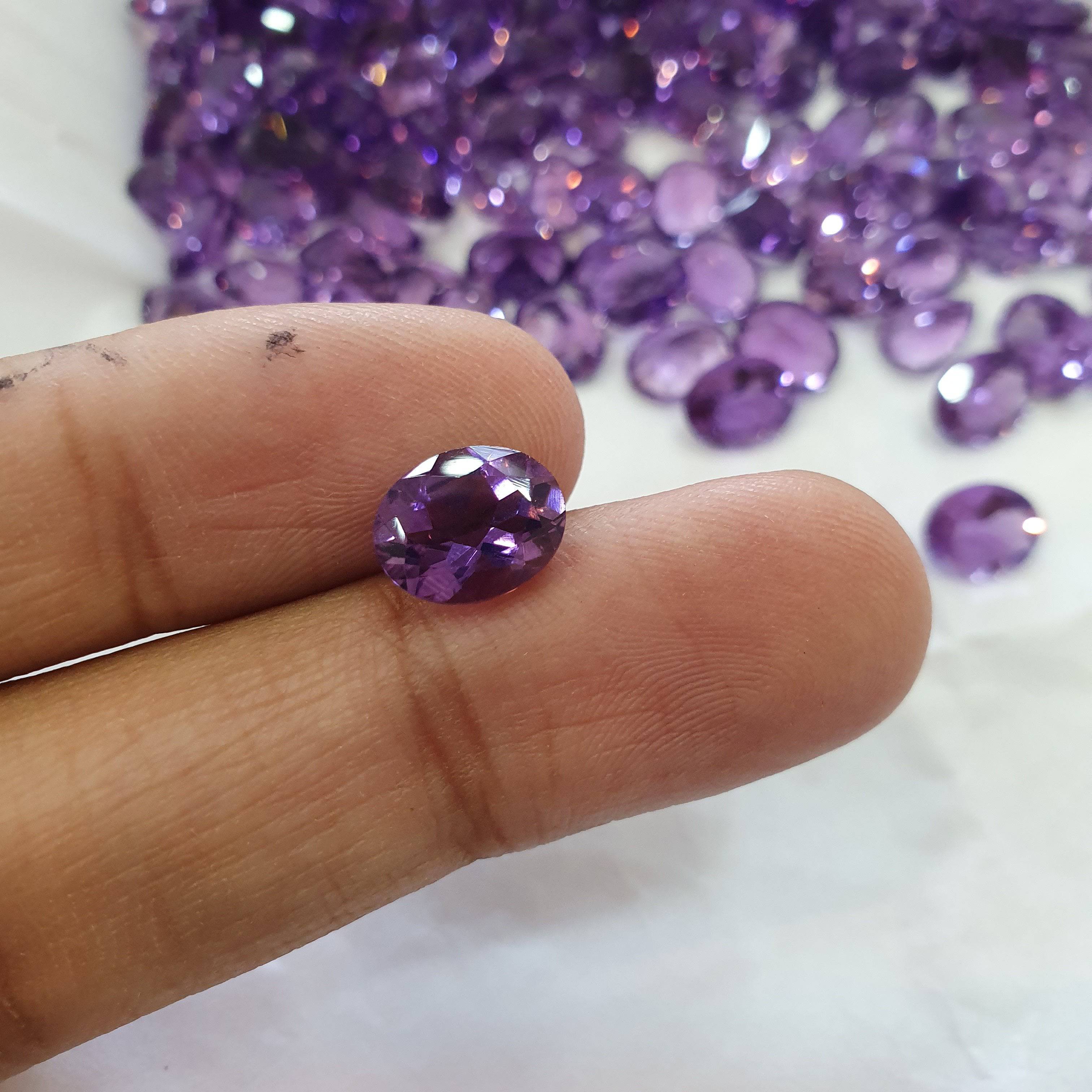 6pcs Natural Amethyst 9x7mm Oval TOP QUALITY Calibrated Sizes - The LabradoriteKing