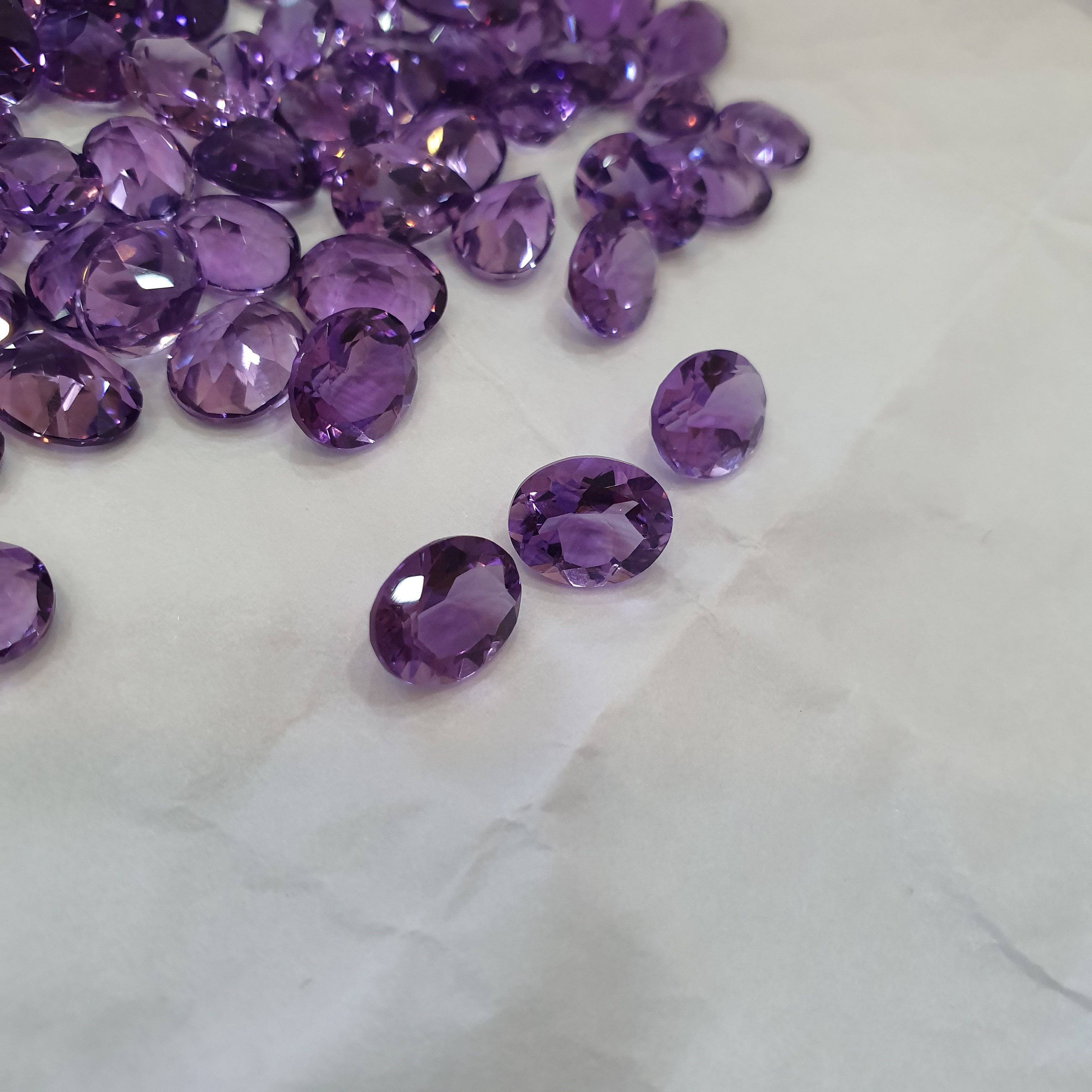 6pcs Natural Amethyst 9x7mm Oval TOP QUALITY Calibrated Sizes - The LabradoriteKing