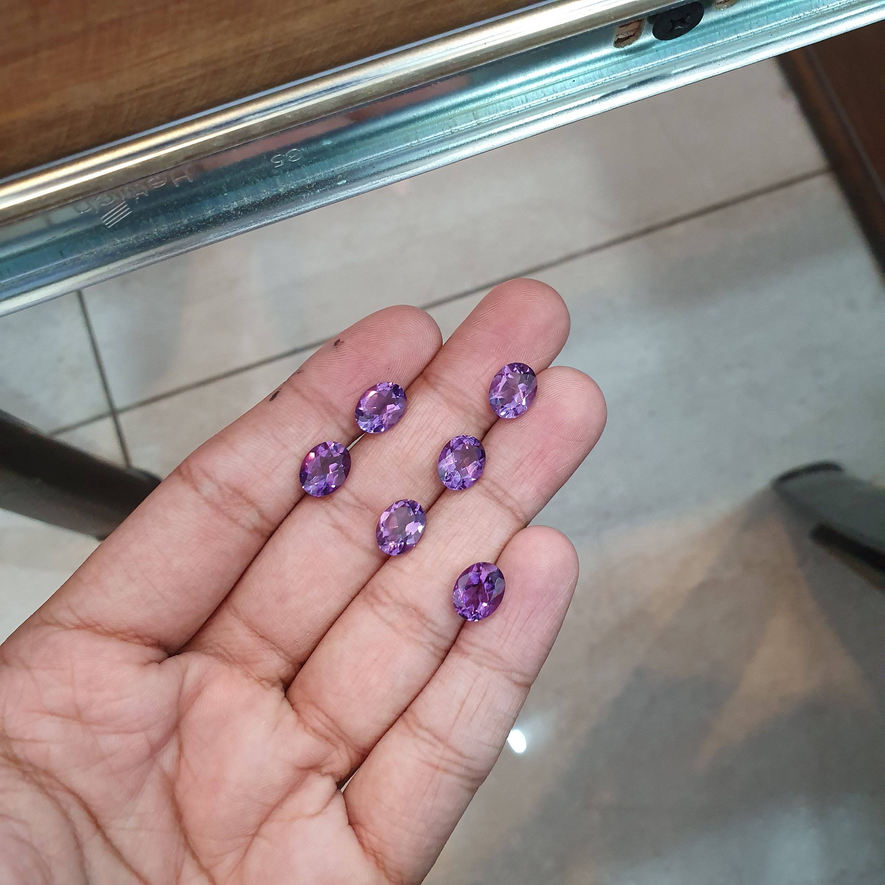6pcs Natural Amethyst 9x7mm Oval TOP QUALITY Calibrated Sizes - The LabradoriteKing