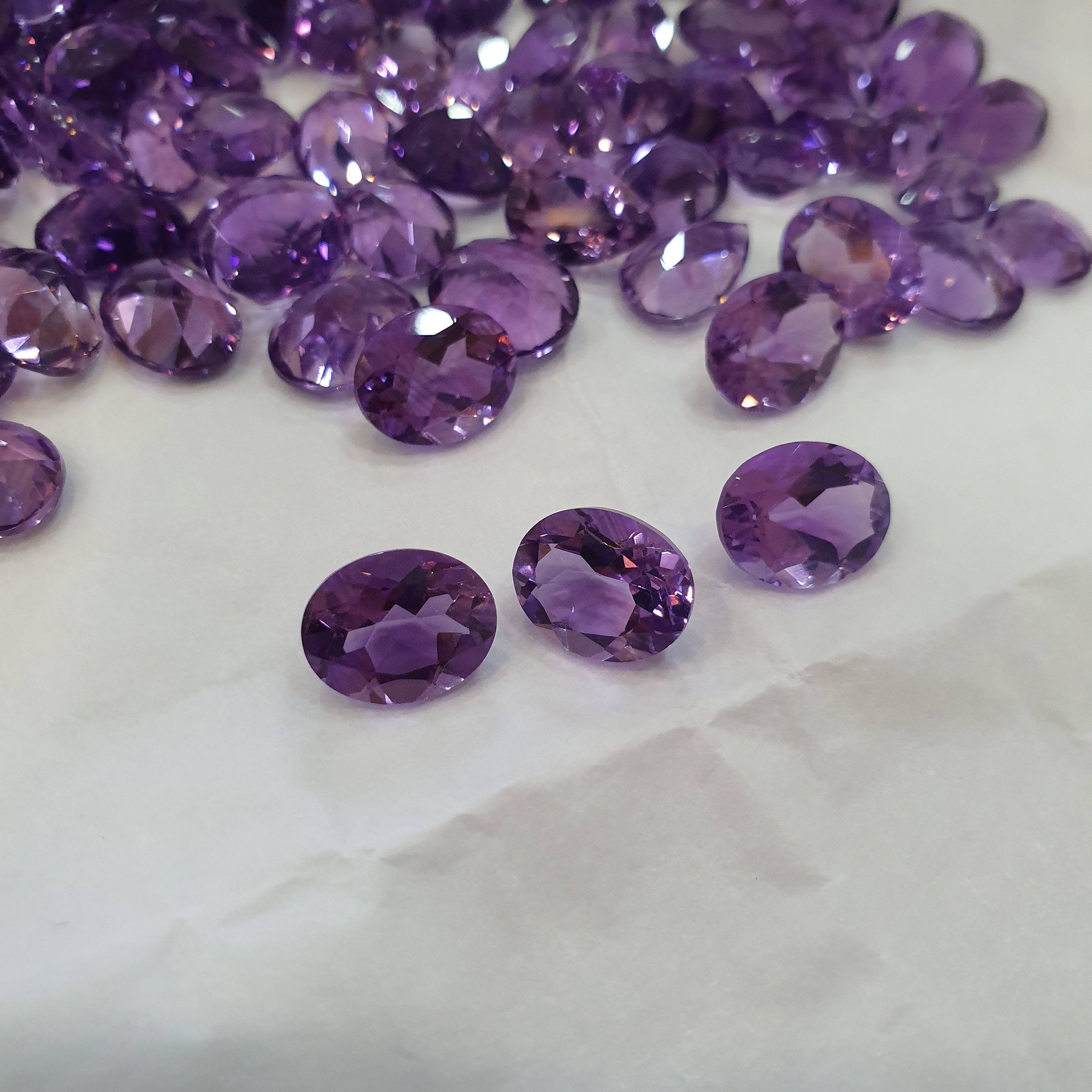 6pcs Natural Amethyst 9x7mm Oval TOP QUALITY Calibrated Sizes - The LabradoriteKing