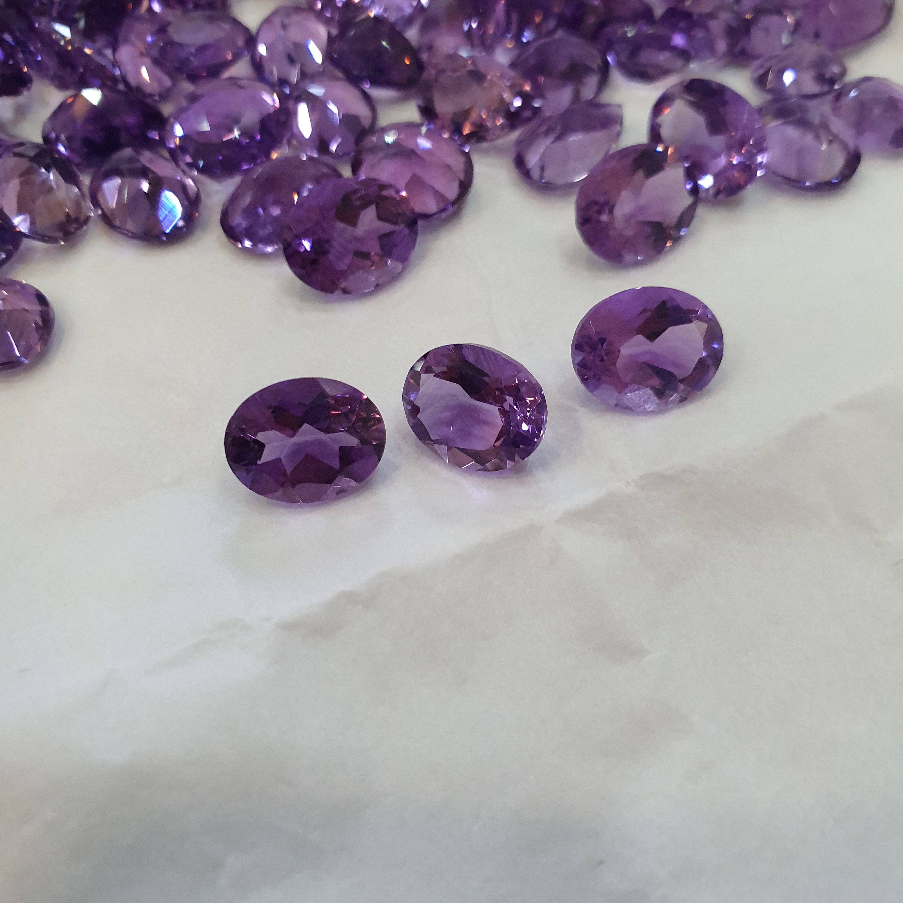 6pcs Natural Amethyst 9x7mm Oval TOP QUALITY Calibrated Sizes - The LabradoriteKing