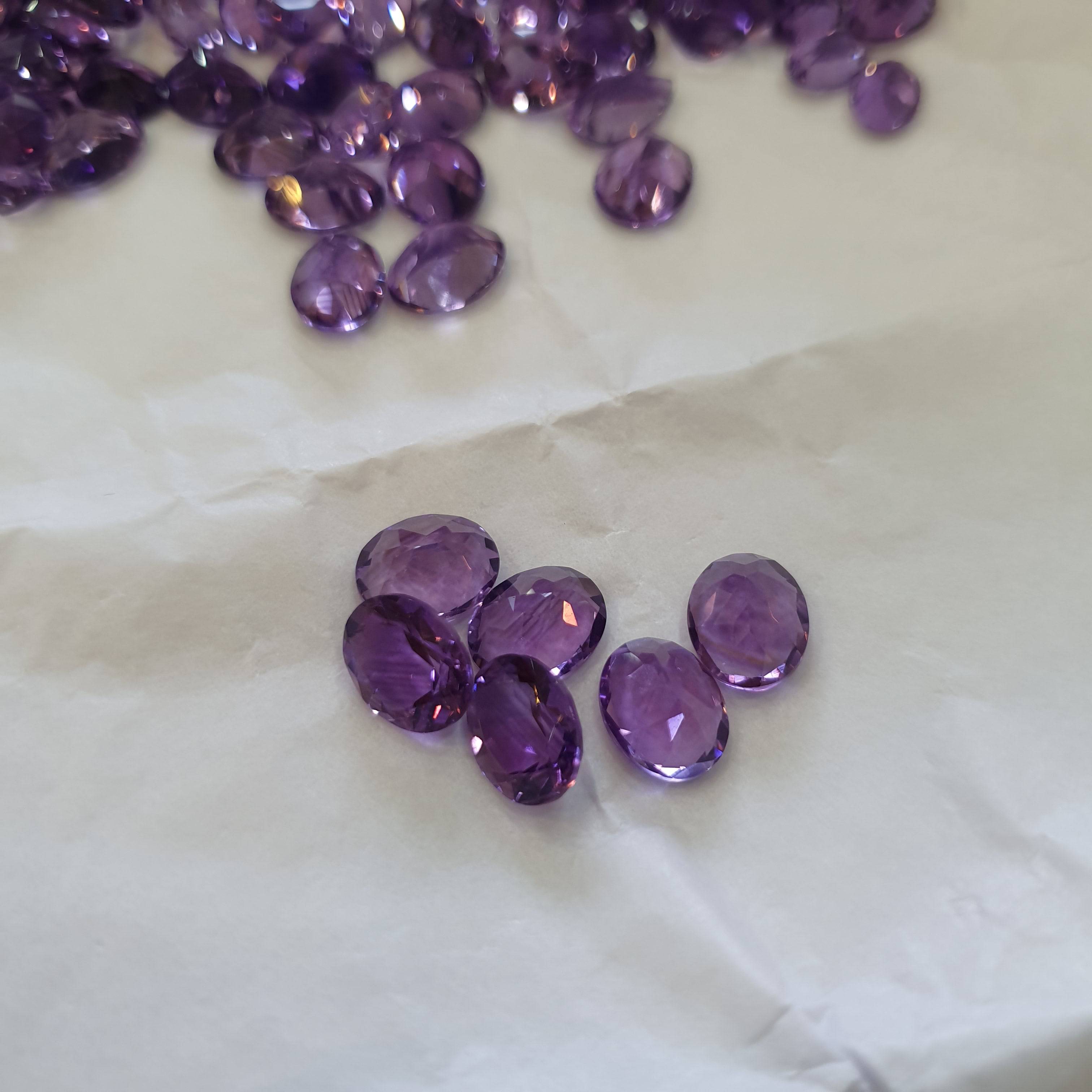 6pcs Natural Amethyst 9x7mm Oval TOP QUALITY Calibrated Sizes - The LabradoriteKing