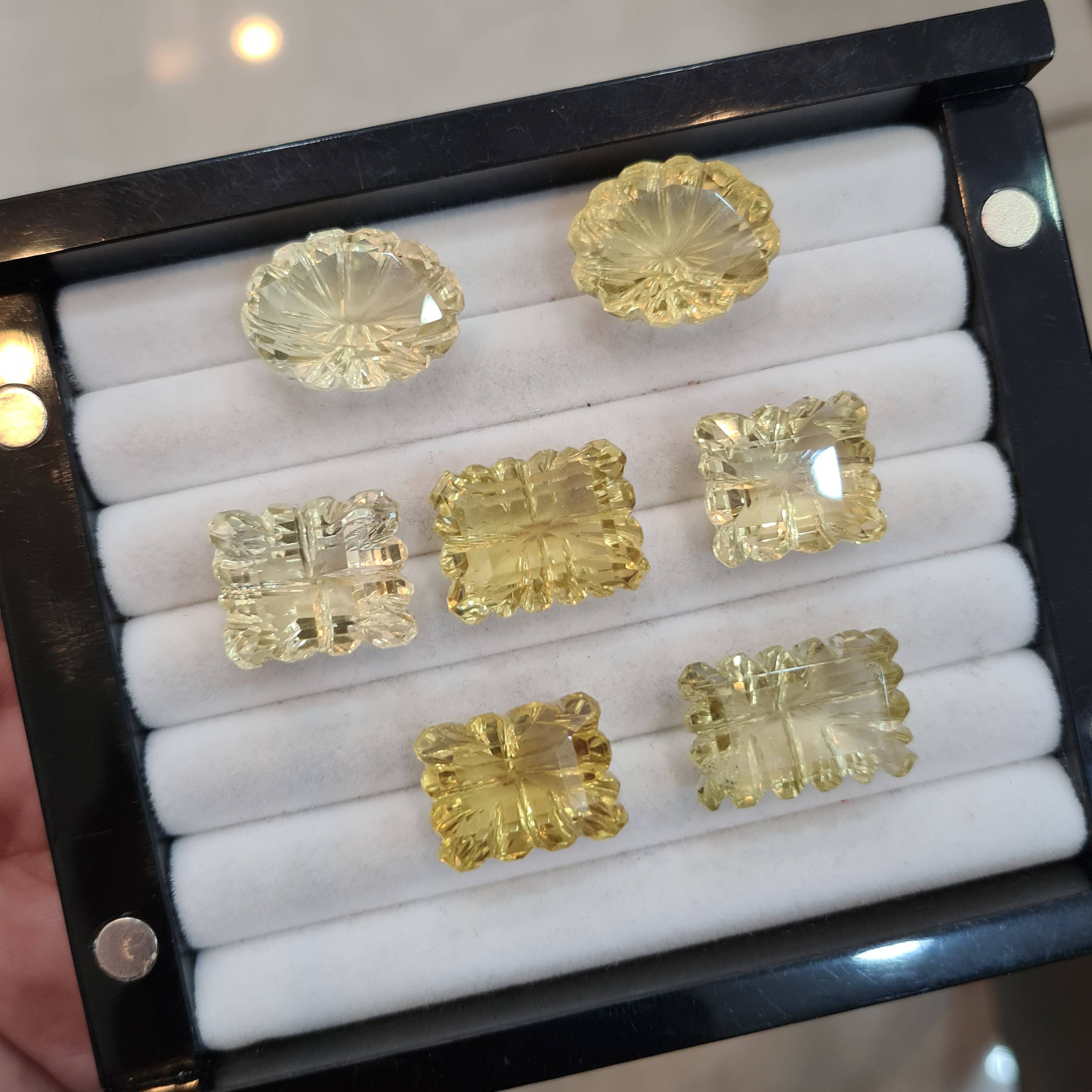 7 Pcs Natural Lemon Quartz Faceted Gemstone | Size: 18-21mm, Mix Shape | - The LabradoriteKing