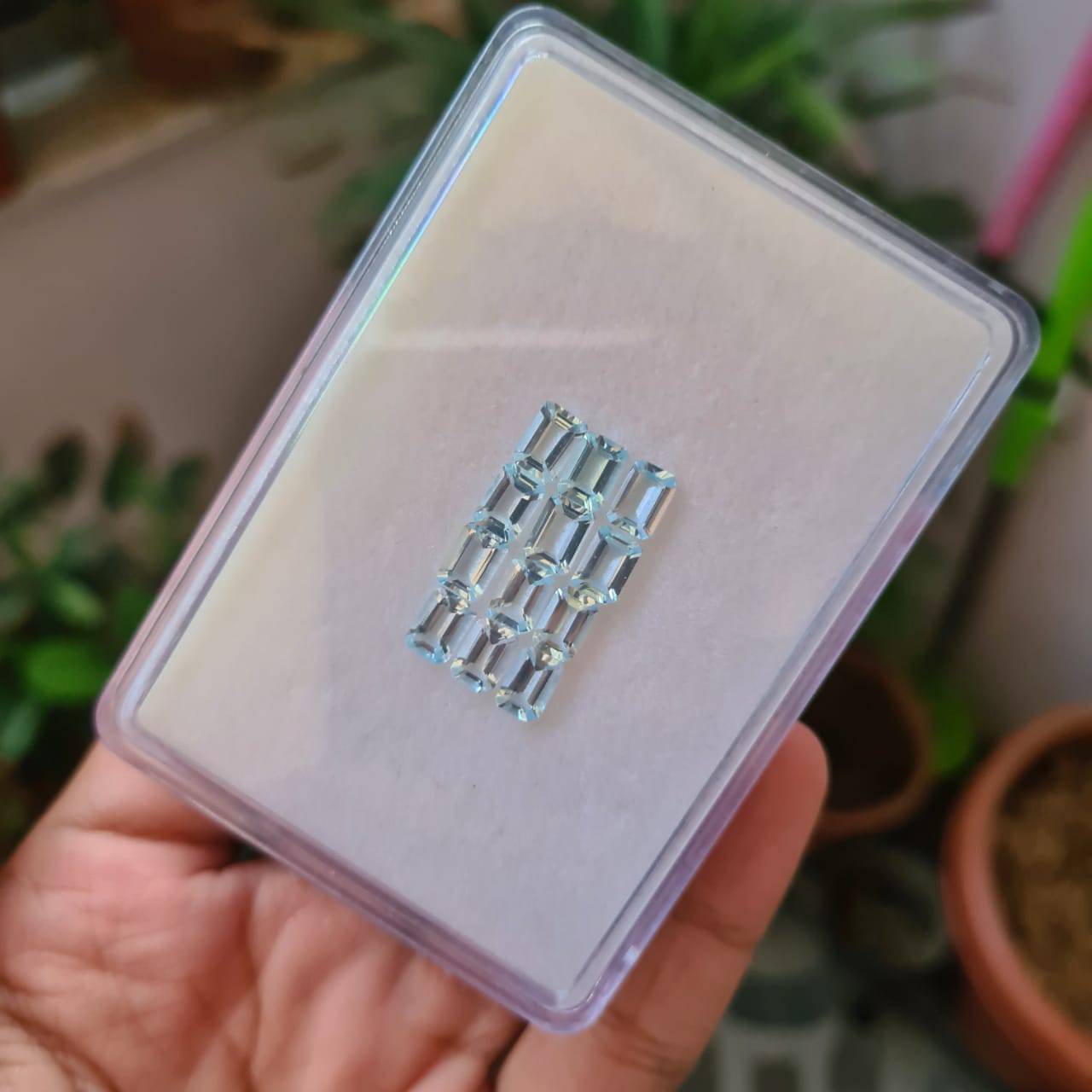 8 Pcs Natural Aquamarine Calibrated Rectangle Emerald Cut | Faceted Flawless - The LabradoriteKing