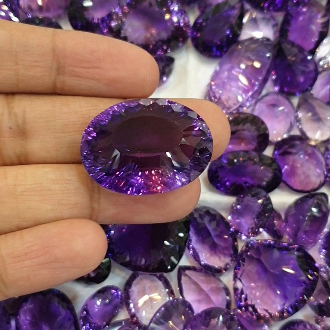 2 Pcs Of Laser Cut Amethyst Gemstones | Randomly picked 20-30mm - The LabradoriteKing