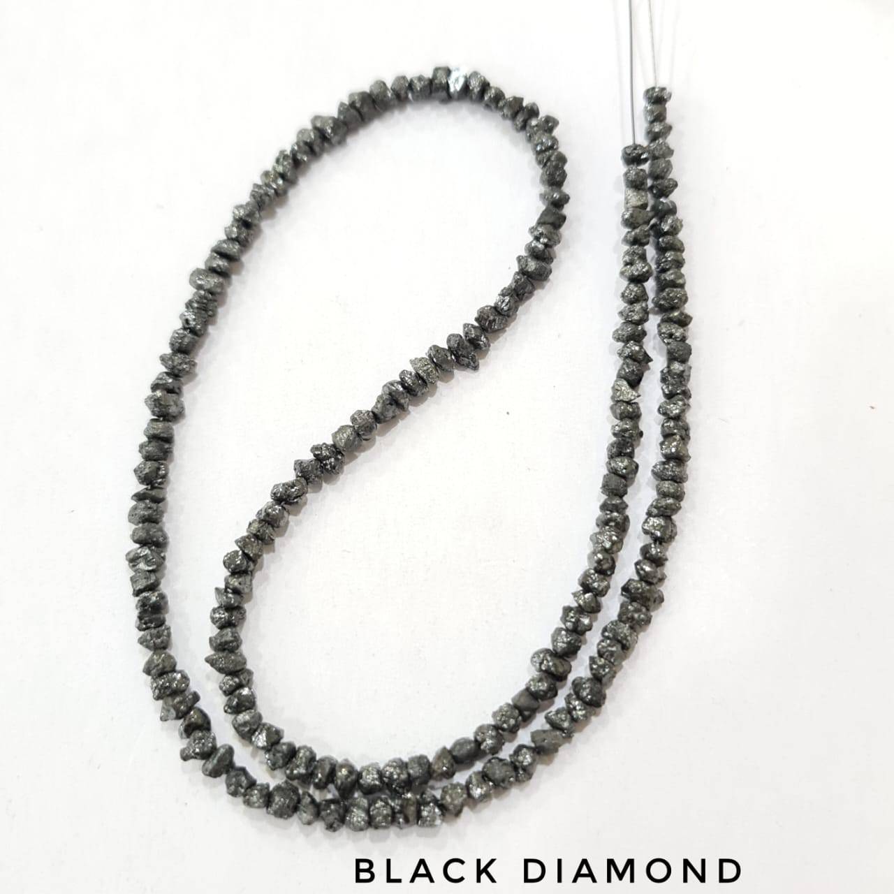 Black Diamond Rough Beads | 3-5mm 14 Inches - The LabradoriteKing