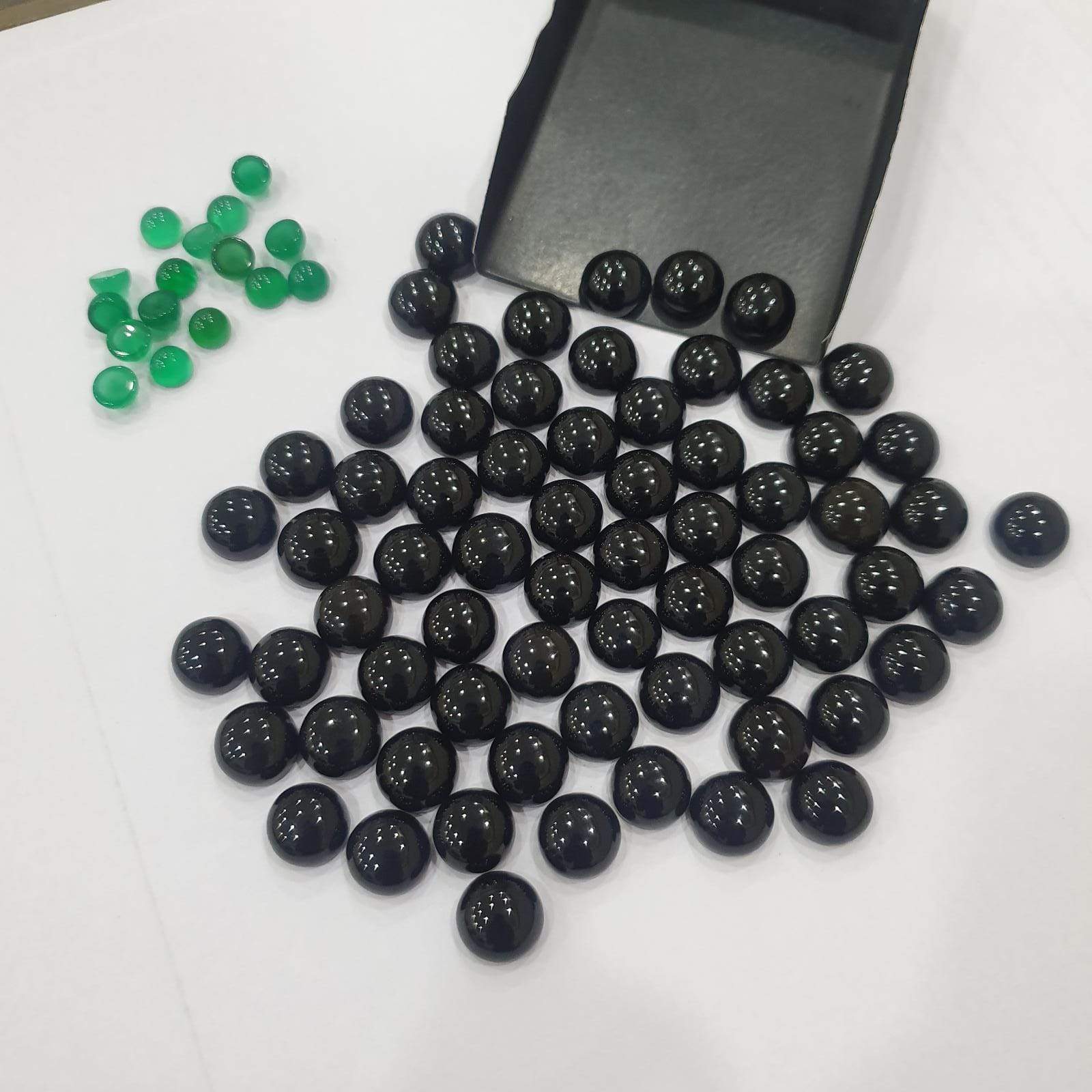 Black Onyx Cabochons 30pcs Lot 10mm Flat Back - The LabradoriteKing