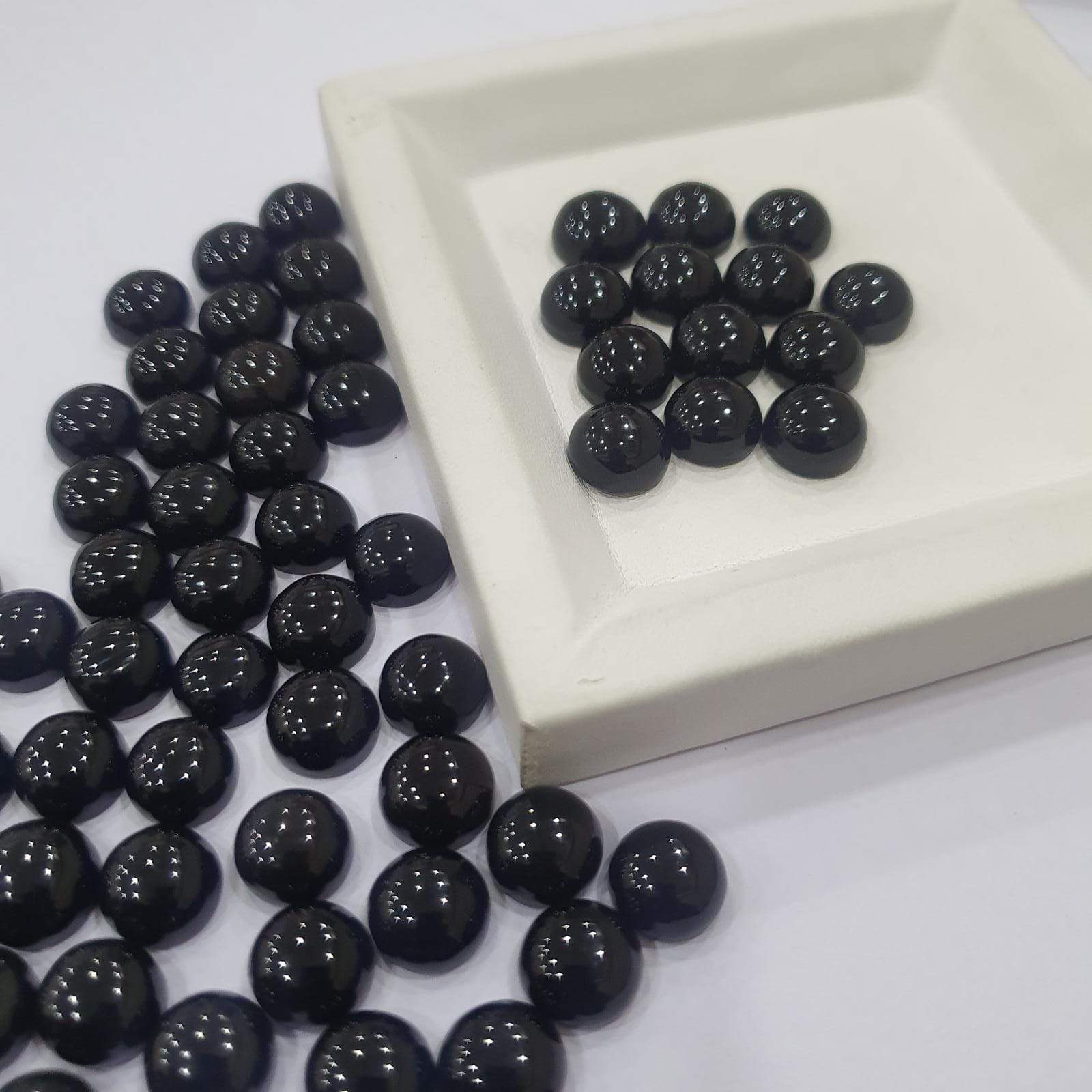 Black Onyx Cabochons 30pcs Lot 10mm Flat Back - The LabradoriteKing