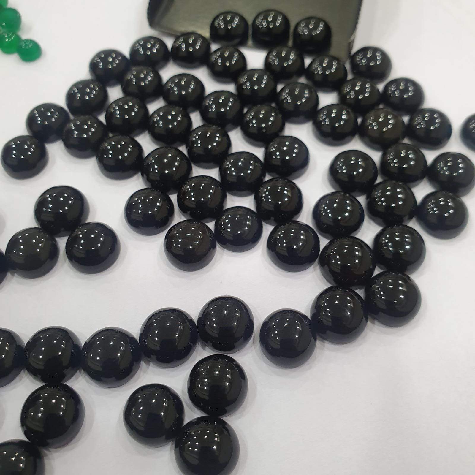 Black Onyx Cabochons 30pcs Lot 10mm Flat Back - The LabradoriteKing