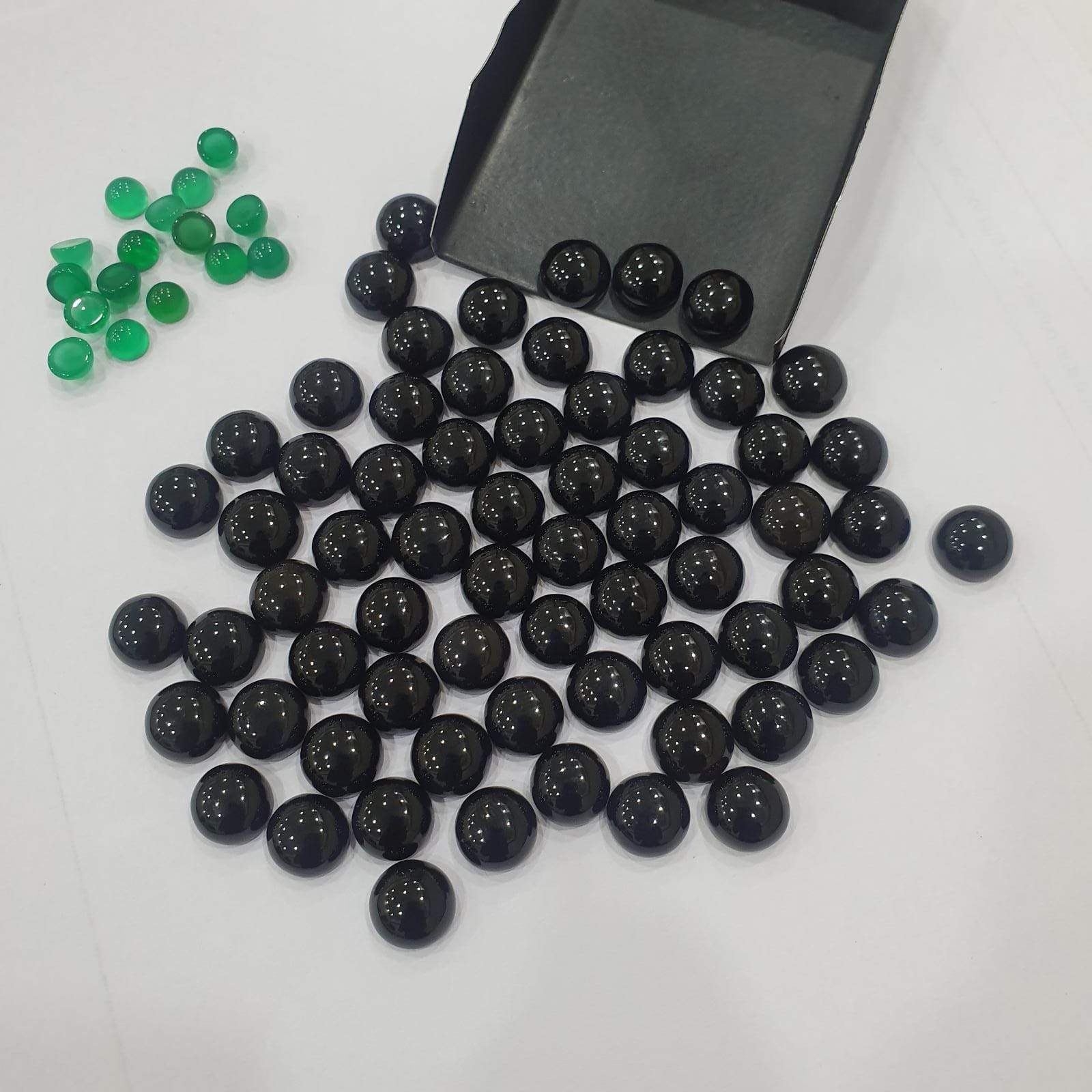 Black Onyx Cabochons 30pcs Lot 10mm Flat Back - The LabradoriteKing