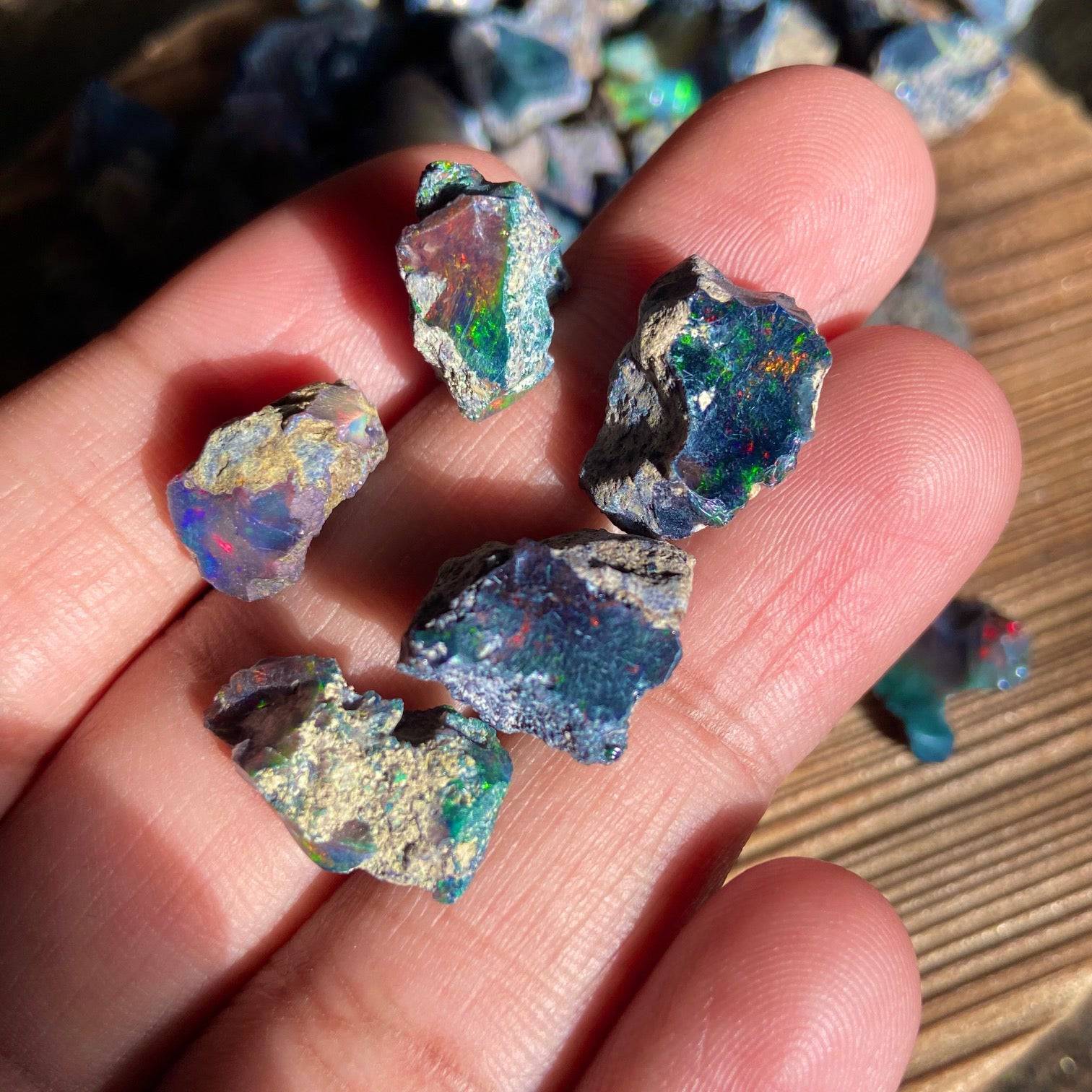 Black Opal Rough Uncut - 12-16mm Size range - The LabradoriteKing