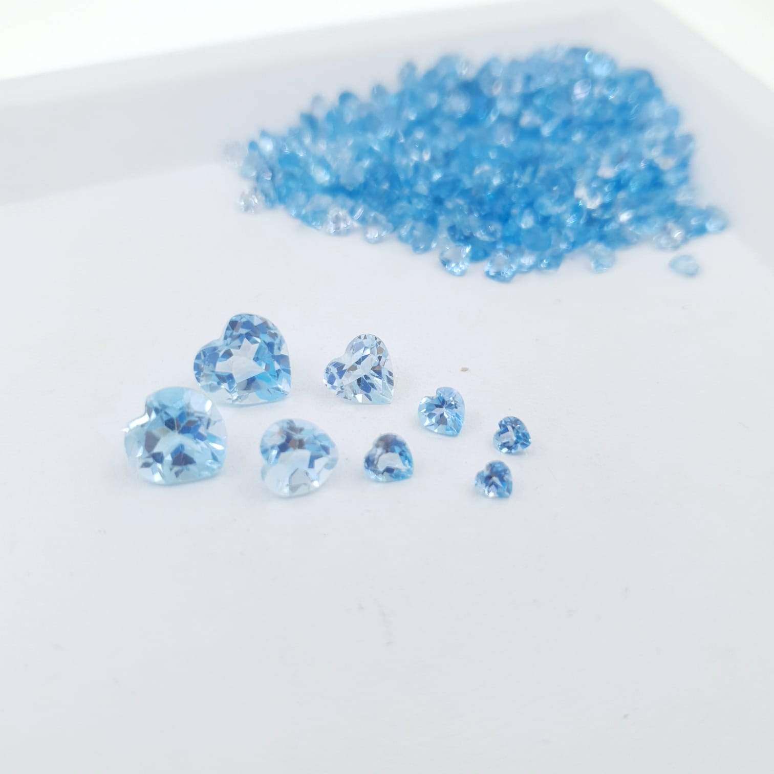 Blue Topaz Heart Cut Flawless in Size: 3mm - 8mm - The LabradoriteKing