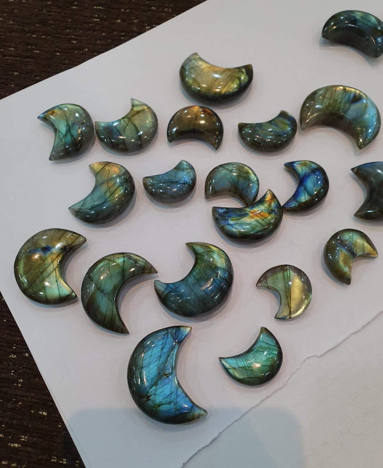 Labradorite Crescent Moon Polished both sides - The LabradoriteKing