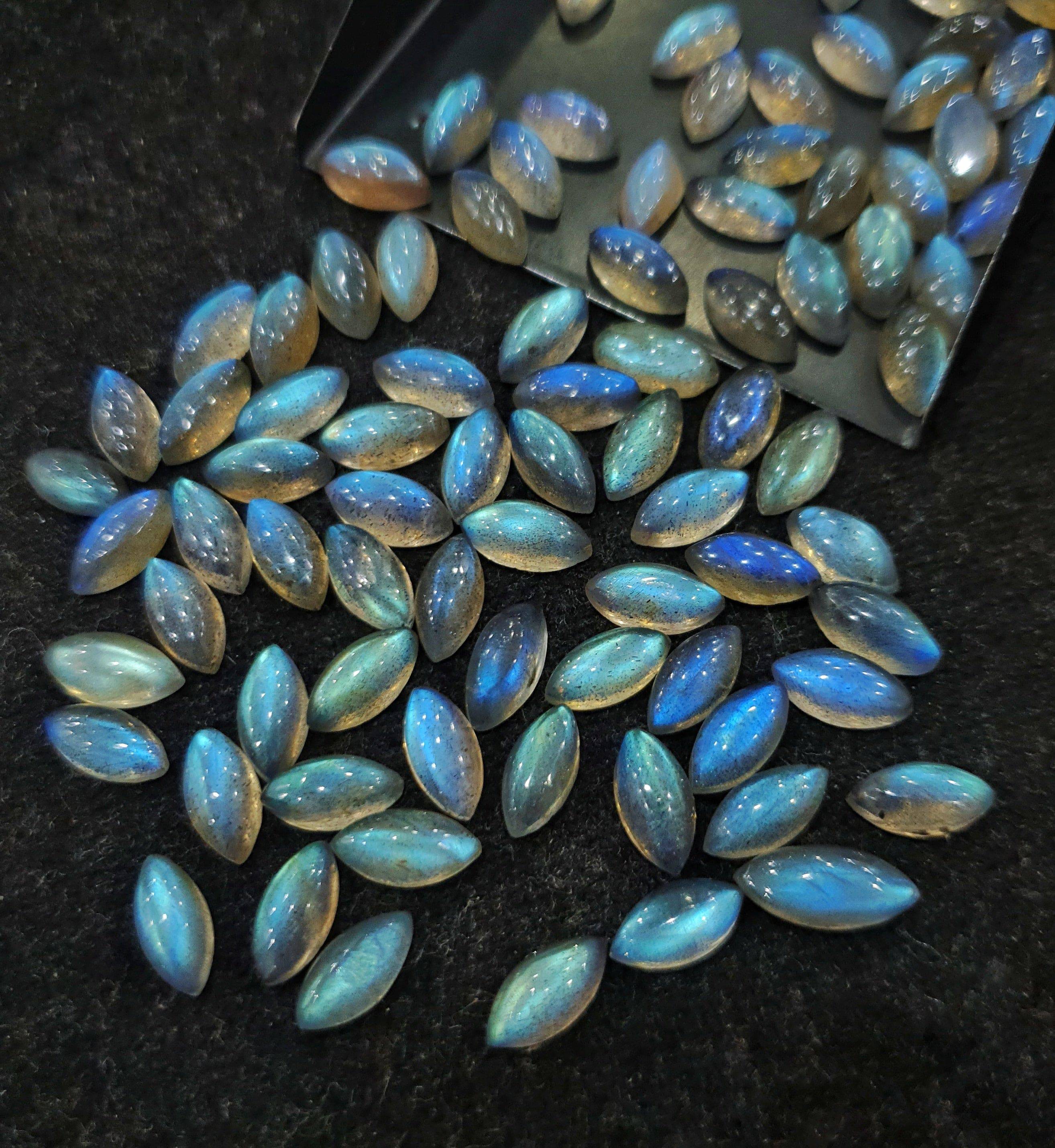 Labradorite Marquise Cabochons | Light Blue Colours - The LabradoriteKing