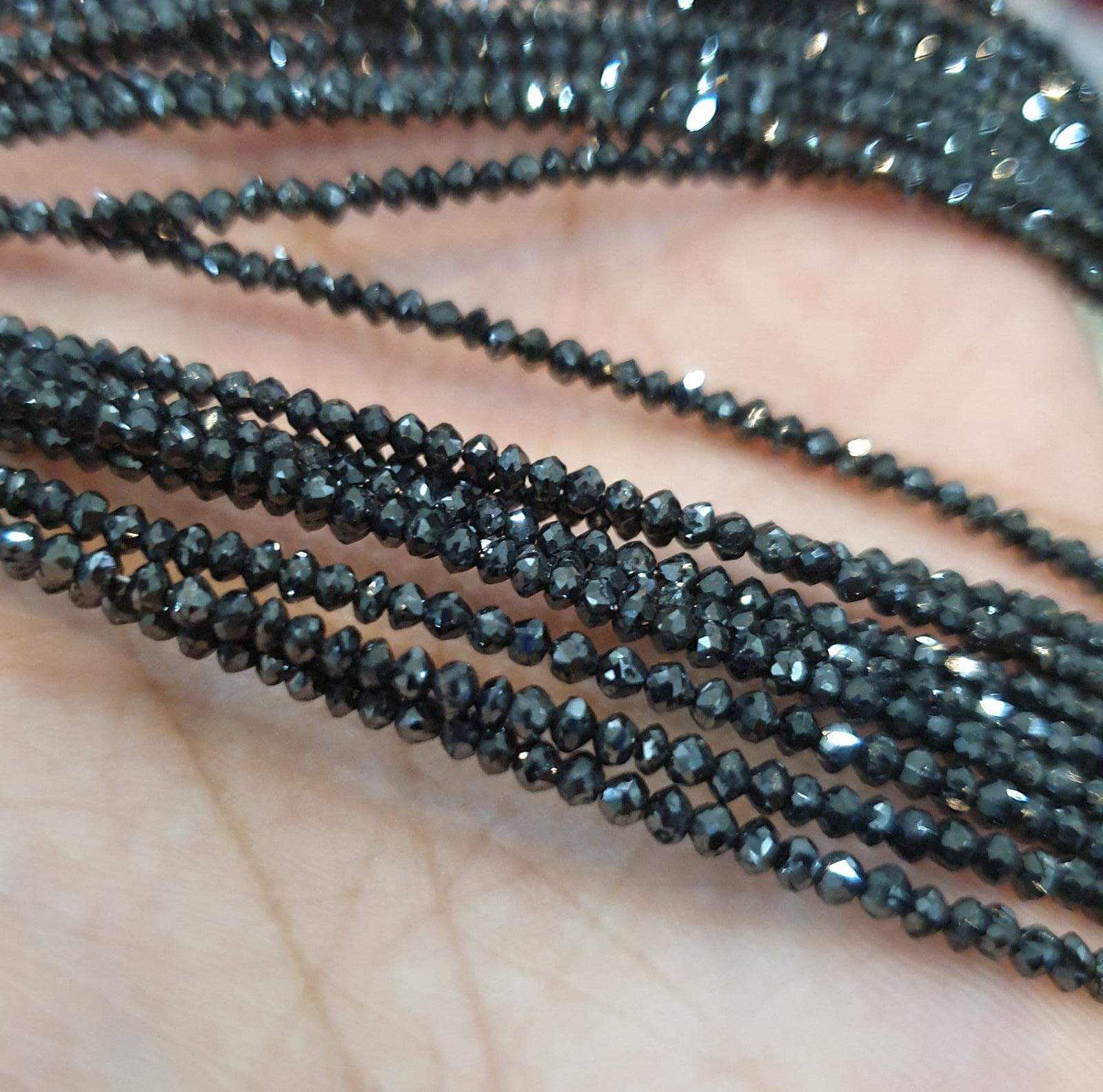 Natural Black Diamond Loose Beads 2-2.20mm / 20 Pcs - The LabradoriteKing