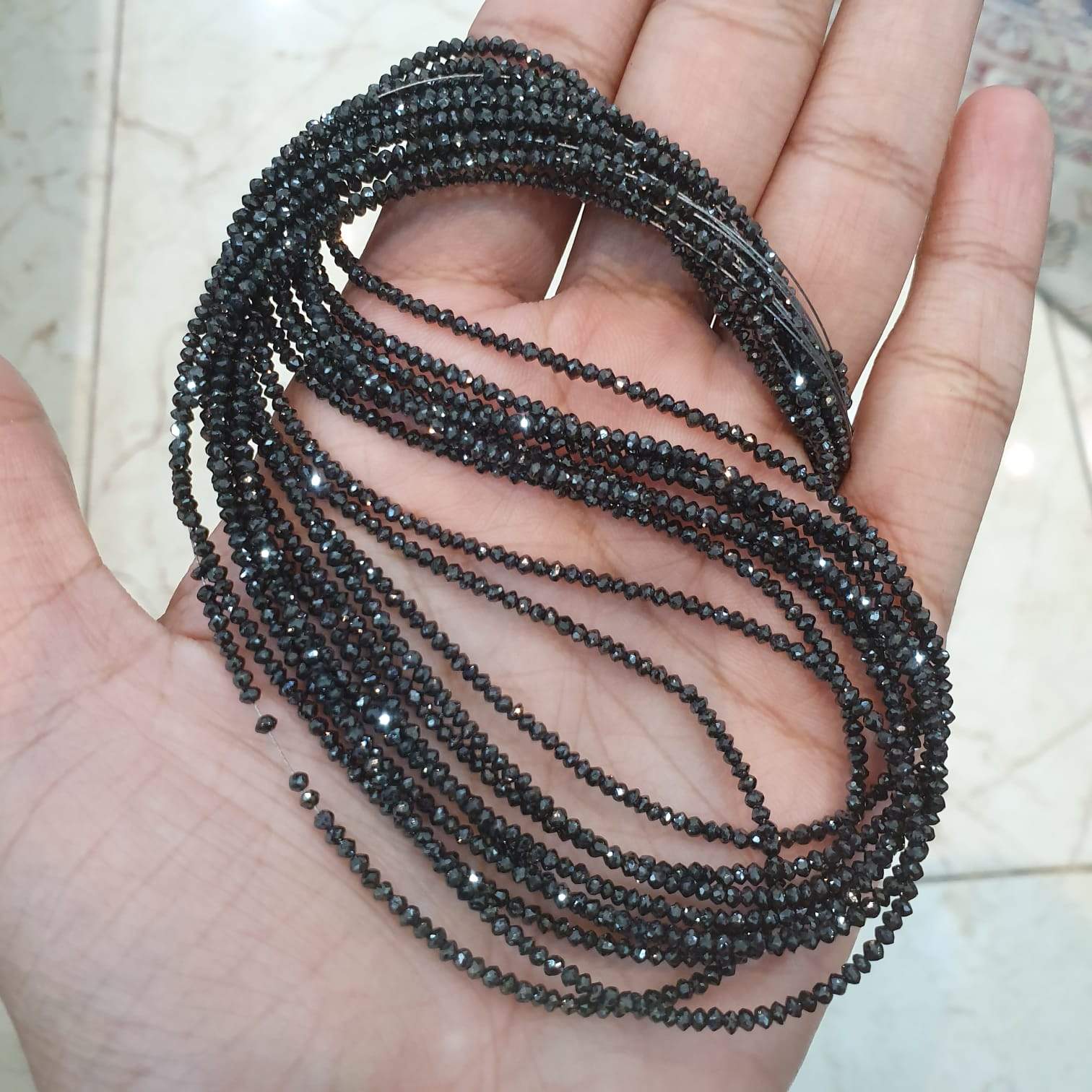 Natural Black Diamond Loose Beads 2-2.20mm / 20 Pcs - The LabradoriteKing
