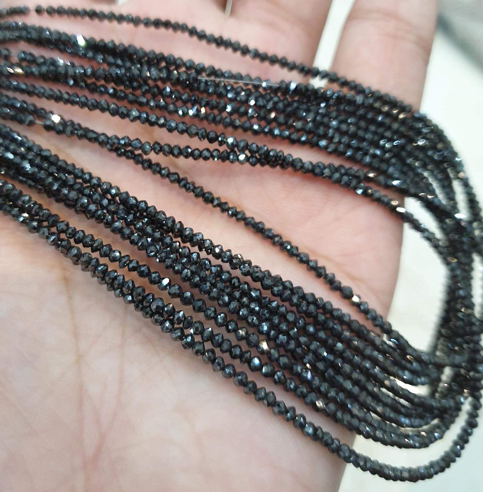 Natural Black Diamond Loose Beads 2-2.20mm / 20 Pcs - The LabradoriteKing