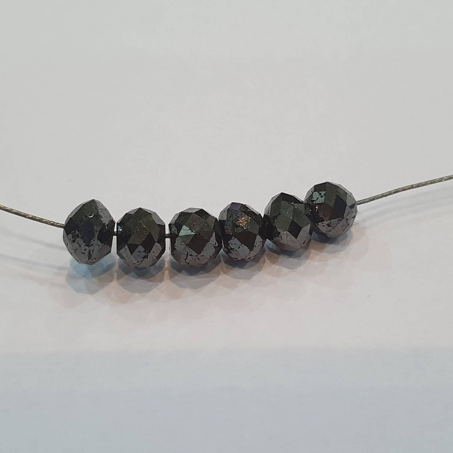Natural Black Diamonds Large Beads Faceted SUPER SPARKLY - The LabradoriteKing