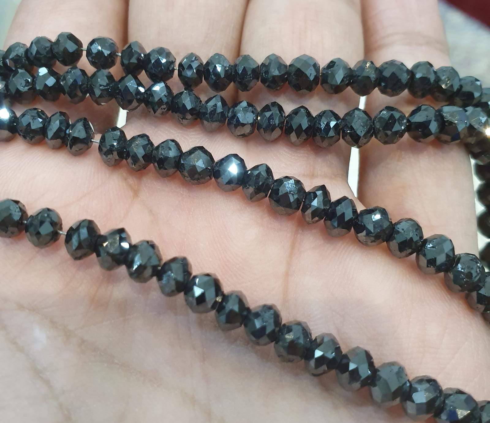 Natural Black Diamonds Large Beads Faceted SUPER SPARKLY - The LabradoriteKing