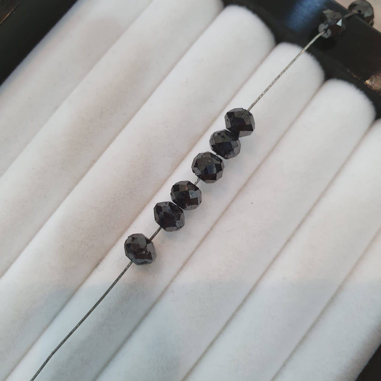 Natural Black Diamonds Large Beads Faceted SUPER SPARKLY - The LabradoriteKing