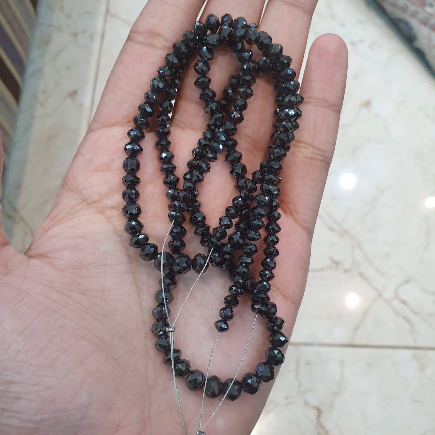 Natural Black Diamonds Large Beads Faceted SUPER SPARKLY - The LabradoriteKing