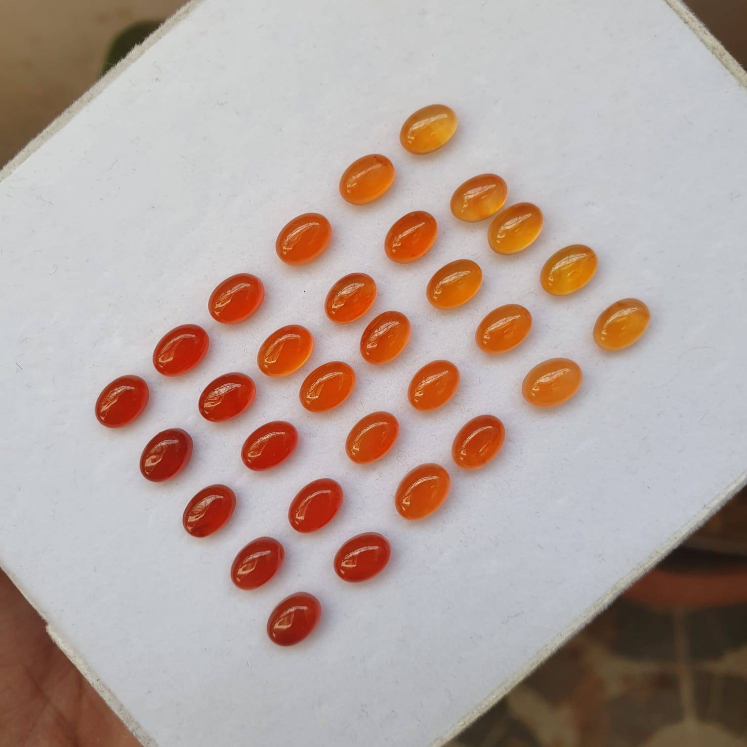 Natural Carnelian Graduated Color Contrast Set 30pcs/ 8mm Cabochons - The LabradoriteKing