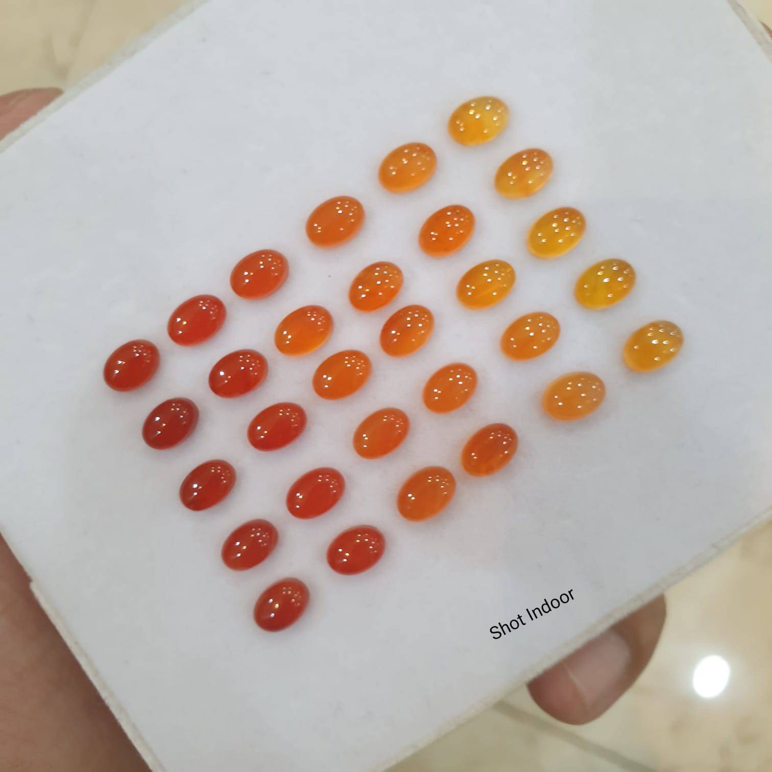 Natural Carnelian Graduated Color Contrast Set 30pcs/ 8mm Cabochons - The LabradoriteKing