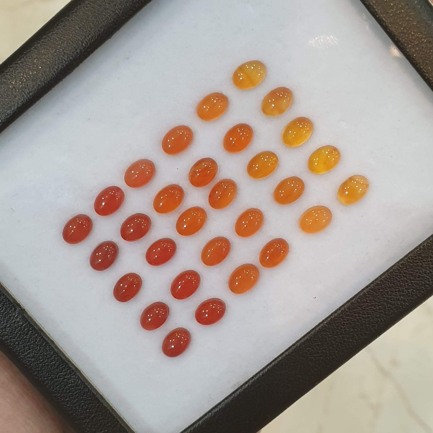 Natural Carnelian Graduated Color Contrast Set 30pcs/ 8mm Cabochons - The LabradoriteKing