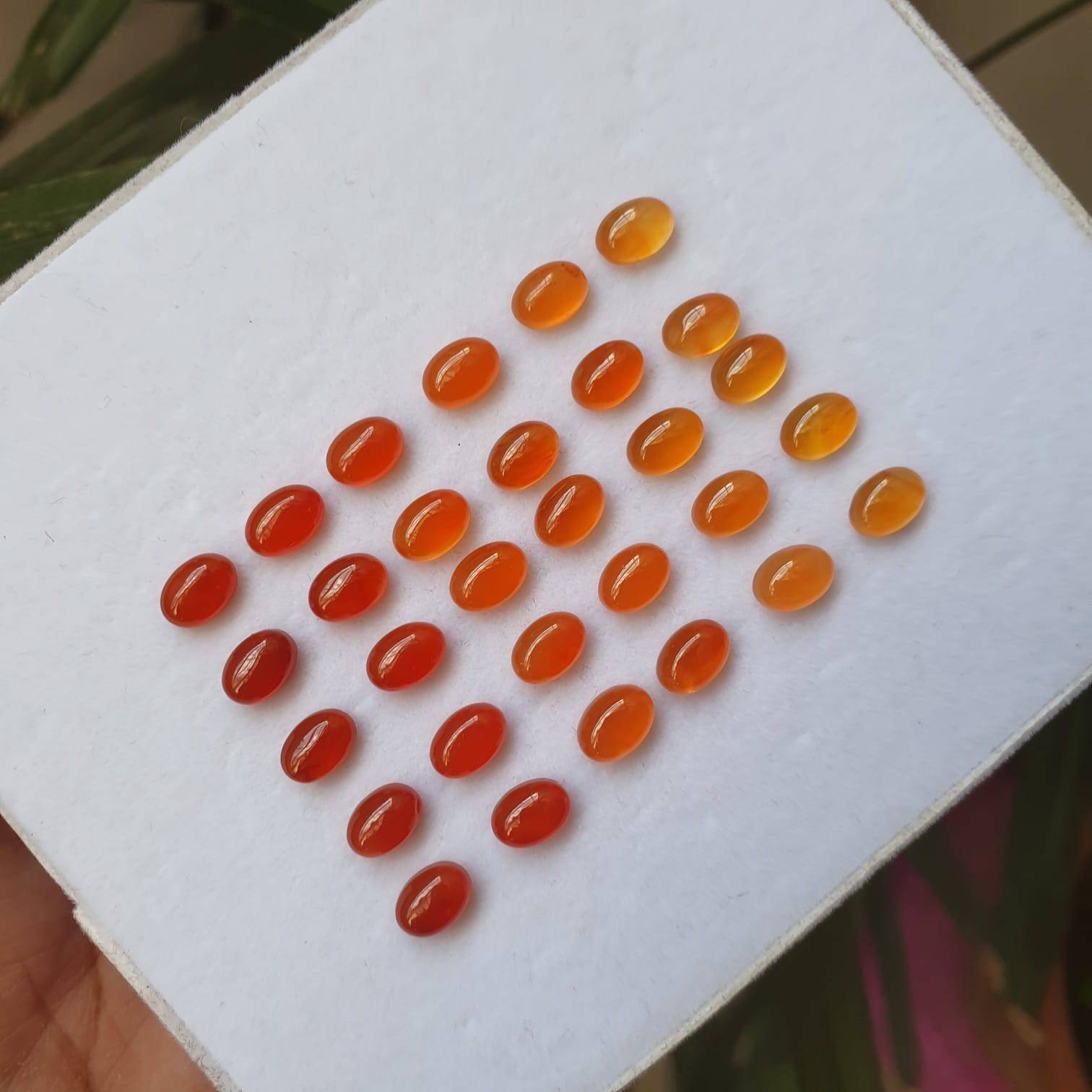Natural Carnelian Graduated Color Contrast Set 30pcs/ 8mm Cabochons - The LabradoriteKing