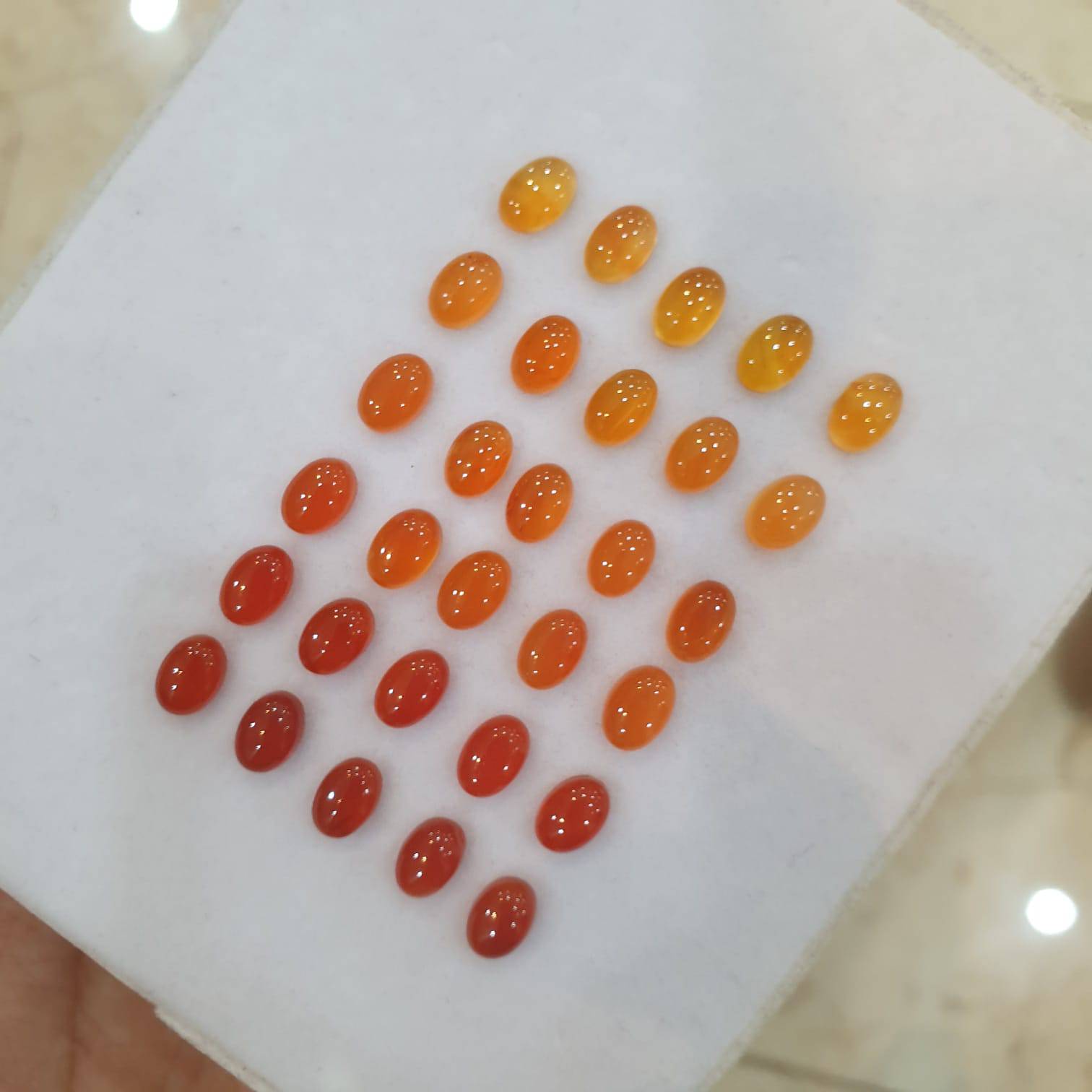 Natural Carnelian Graduated Color Contrast Set 30pcs/ 8mm Cabochons - The LabradoriteKing