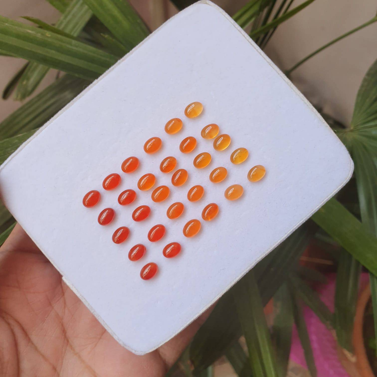 Natural Carnelian Graduated Color Contrast Set 30pcs/ 8mm Cabochons - The LabradoriteKing