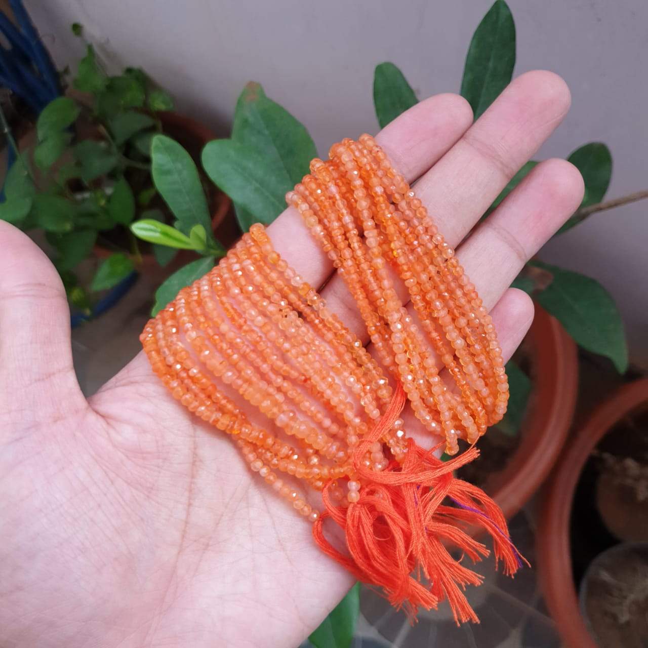 Natural Coraline Beads 3-4mm | Faceted | 14" Inches - The LabradoriteKing